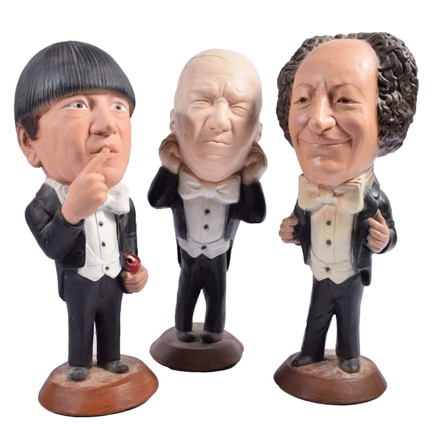 Vintage Esco Chalkware Three Stooges Statues