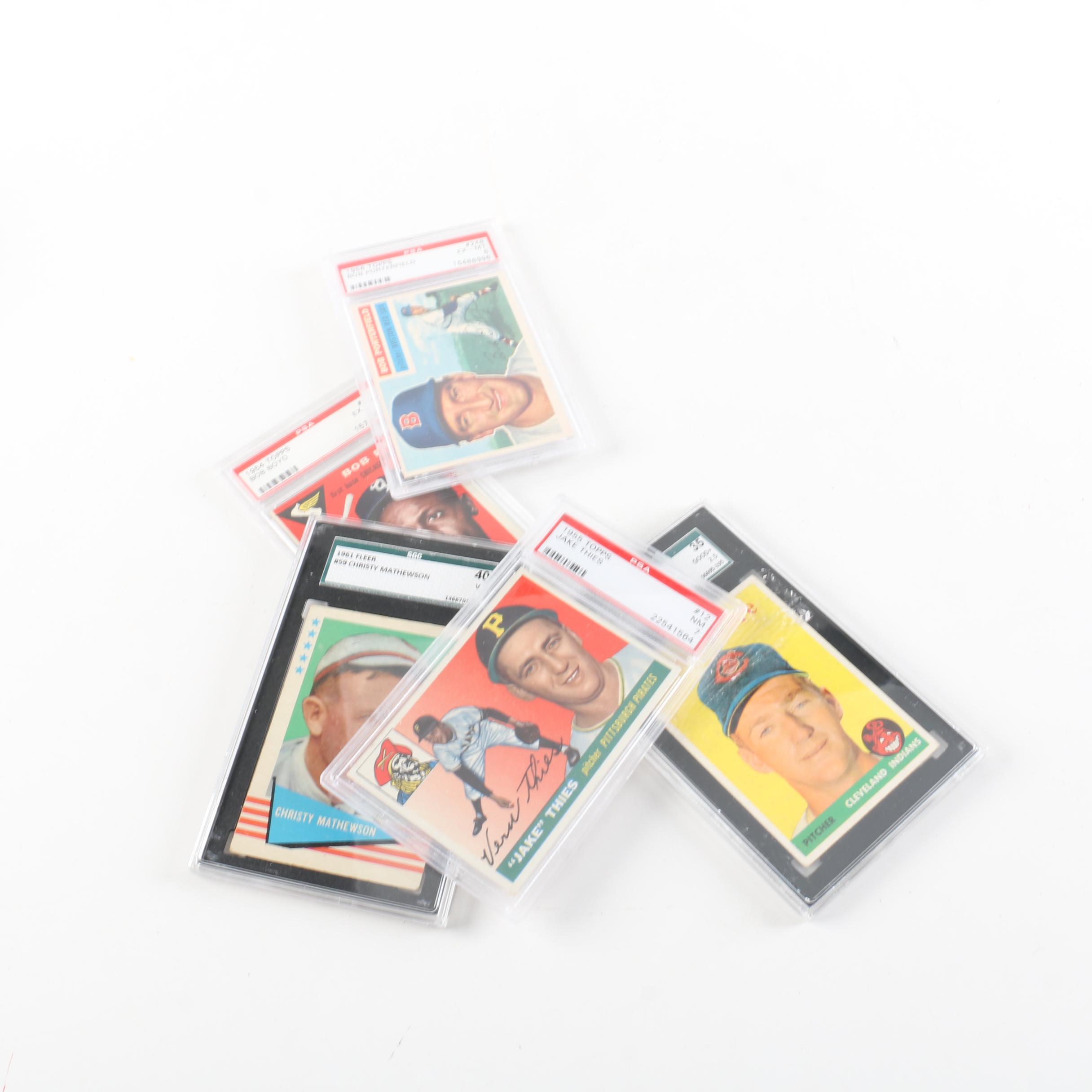 Vintage Baseball Cards Including Christy Mathewson and Bob Boyd