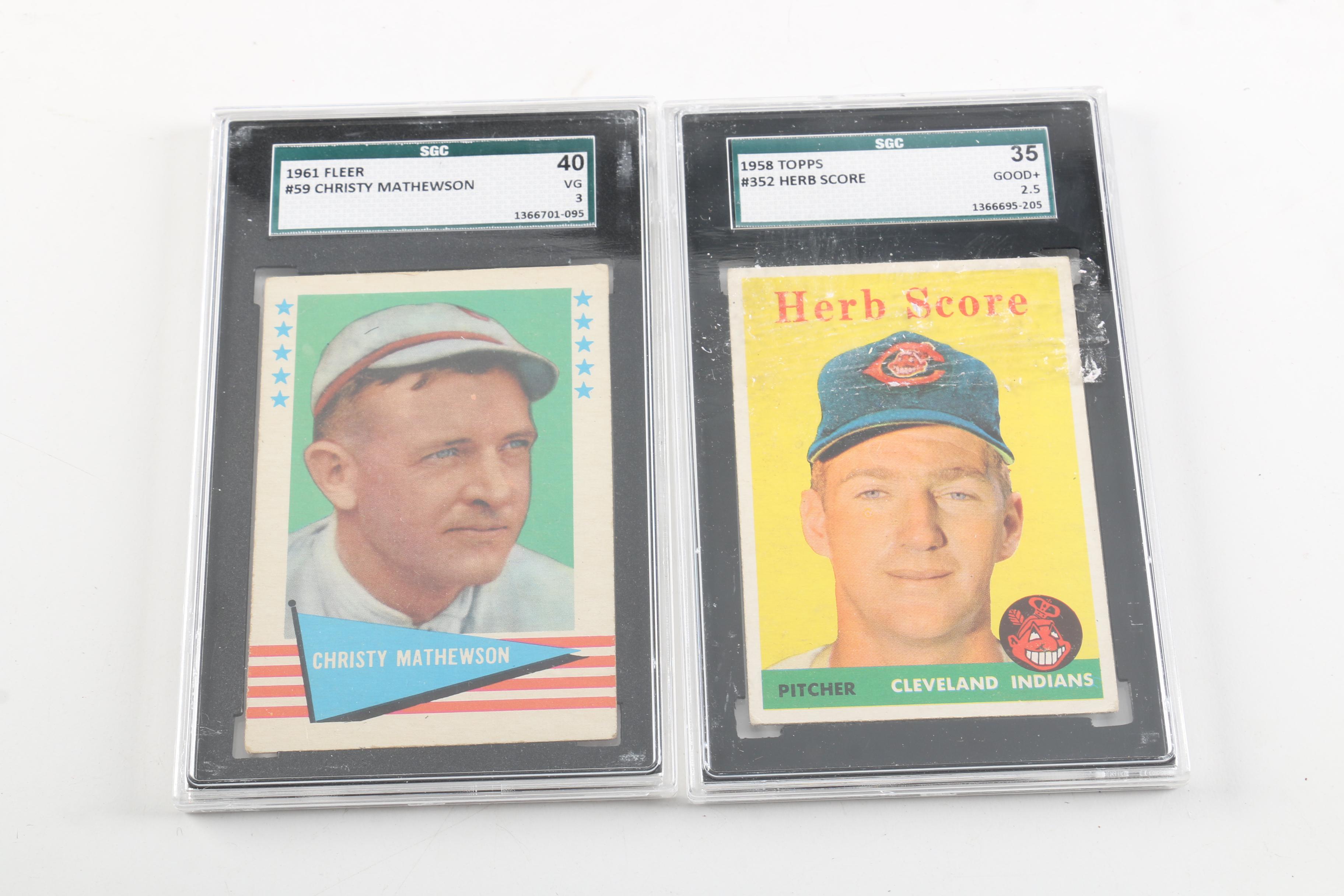 Vintage Baseball Cards Including Christy Mathewson and Bob Boyd