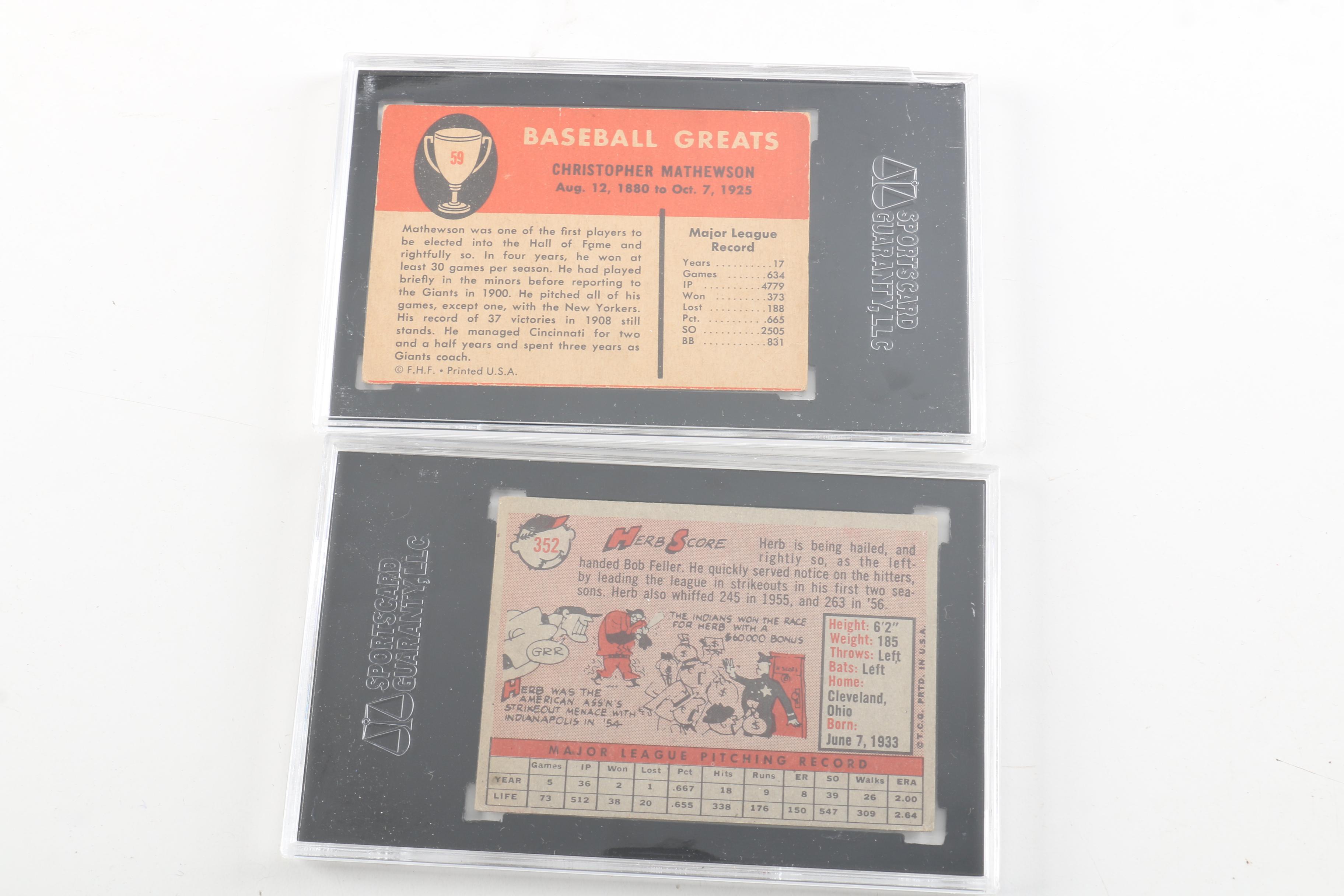 Vintage Baseball Cards Including Christy Mathewson and Bob Boyd