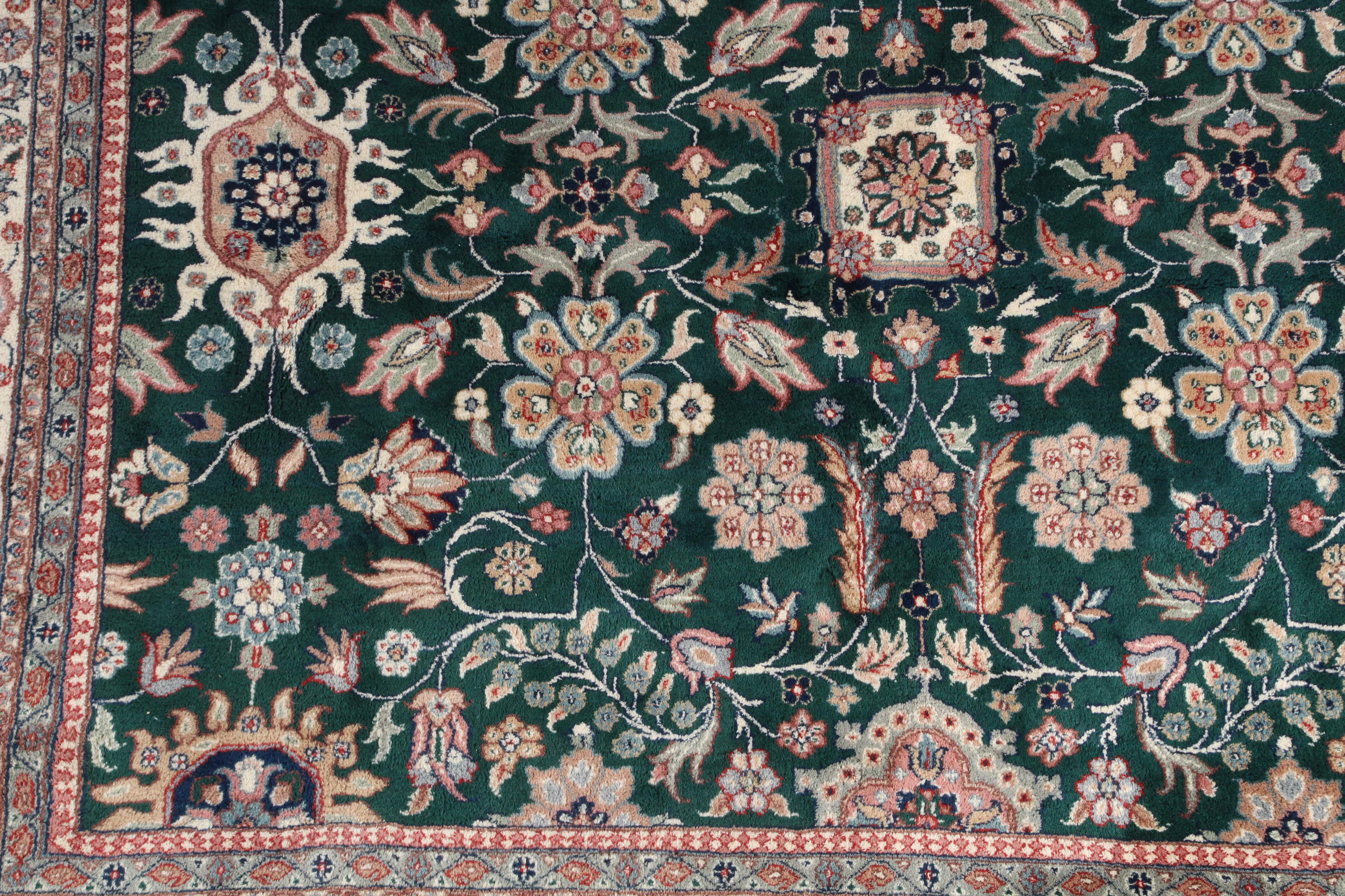 Large Hand-Knotted Indo-Persian "Kashan" Area Rug