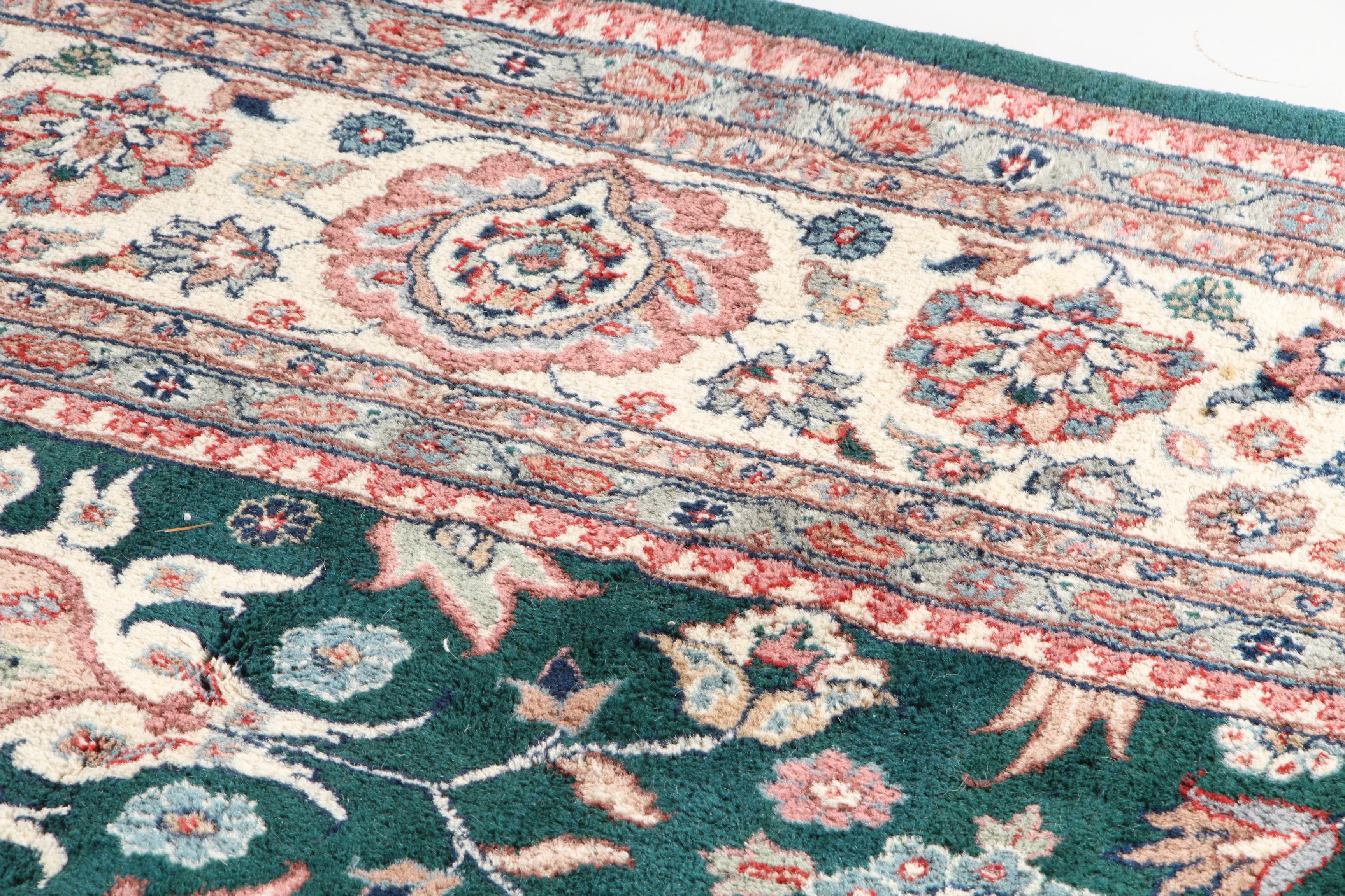 Large Hand-Knotted Indo-Persian "Kashan" Area Rug