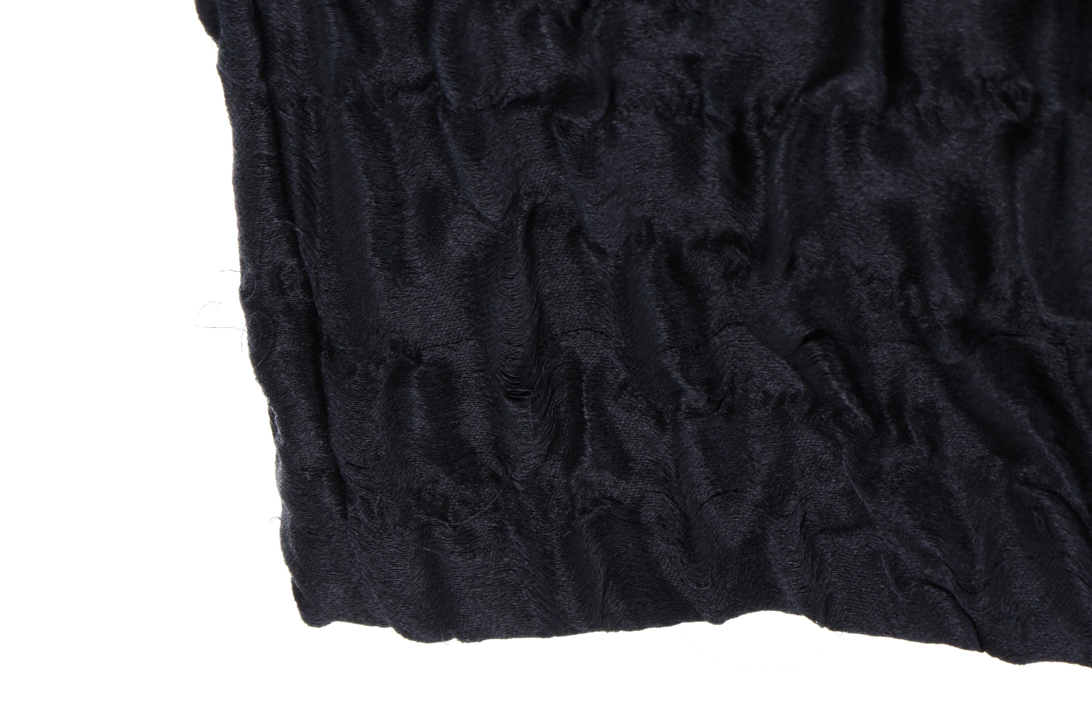 Prada Black Silk Smocked Skirt