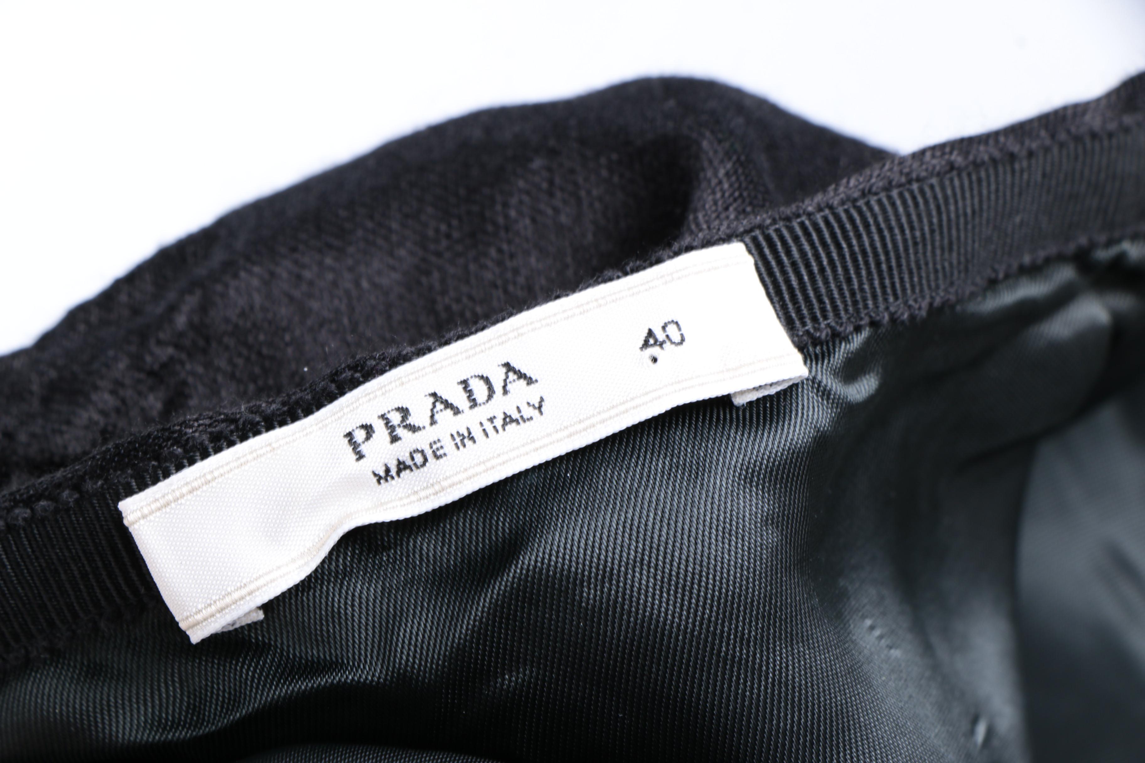 Prada Black Silk Smocked Skirt