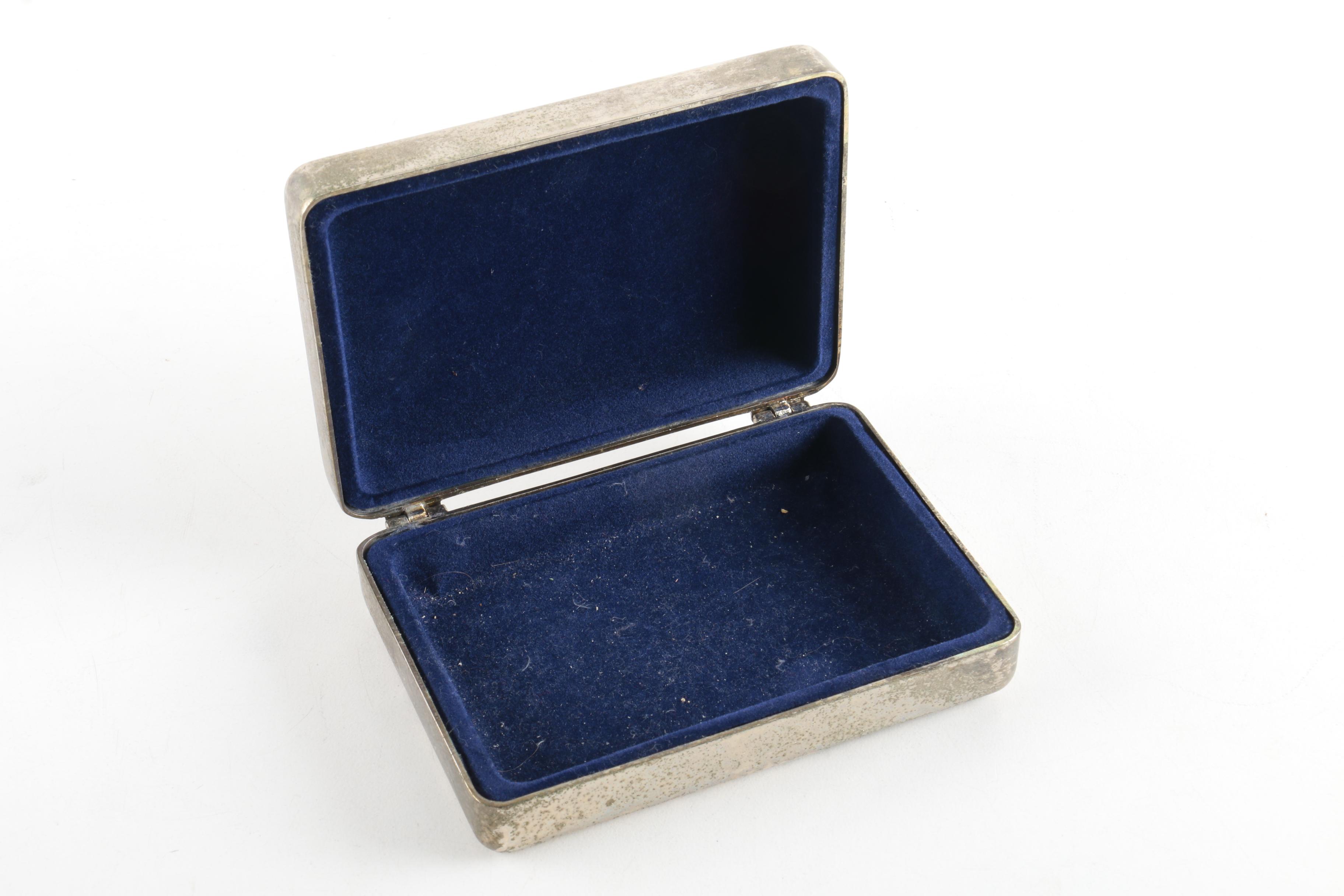 Silver Plate Sugar Basket with Glass Insert and Silver Plate Trinket Box