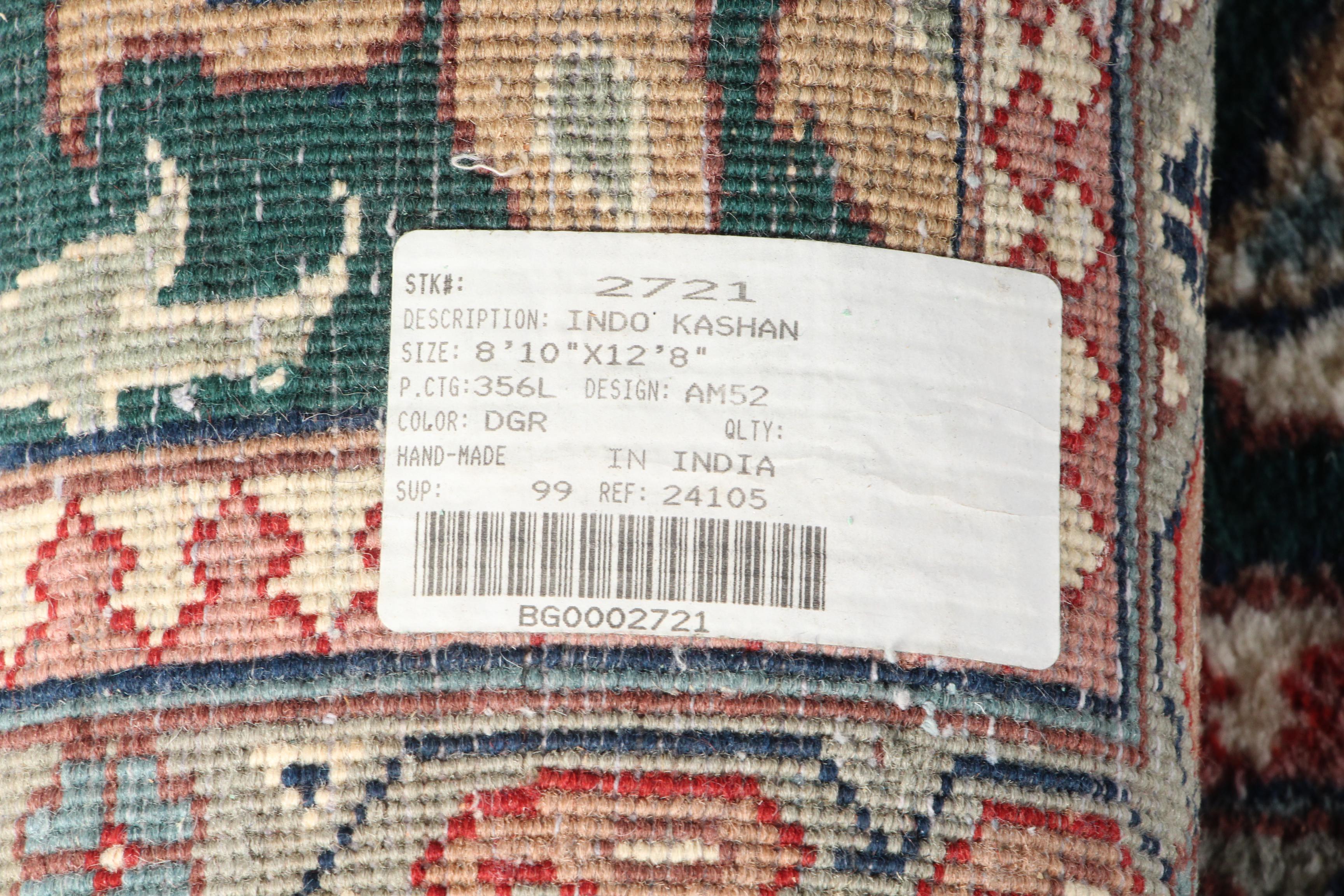 Large Hand-Knotted Indo-Persian "Kashan" Area Rug