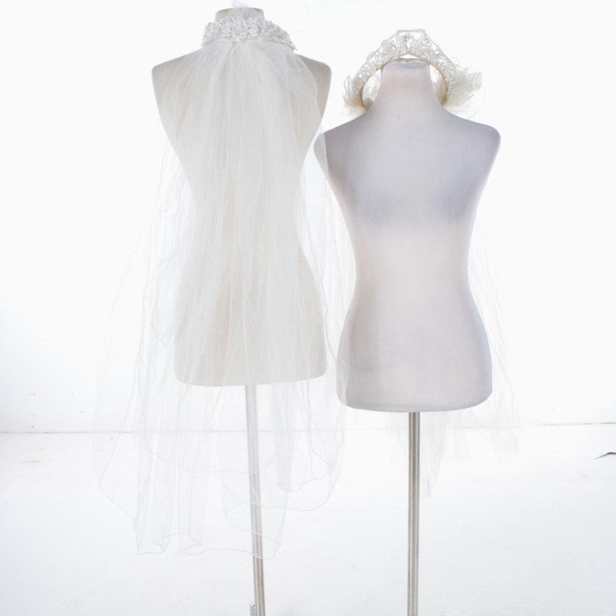 Pair of Bridal Veils with Headpieces