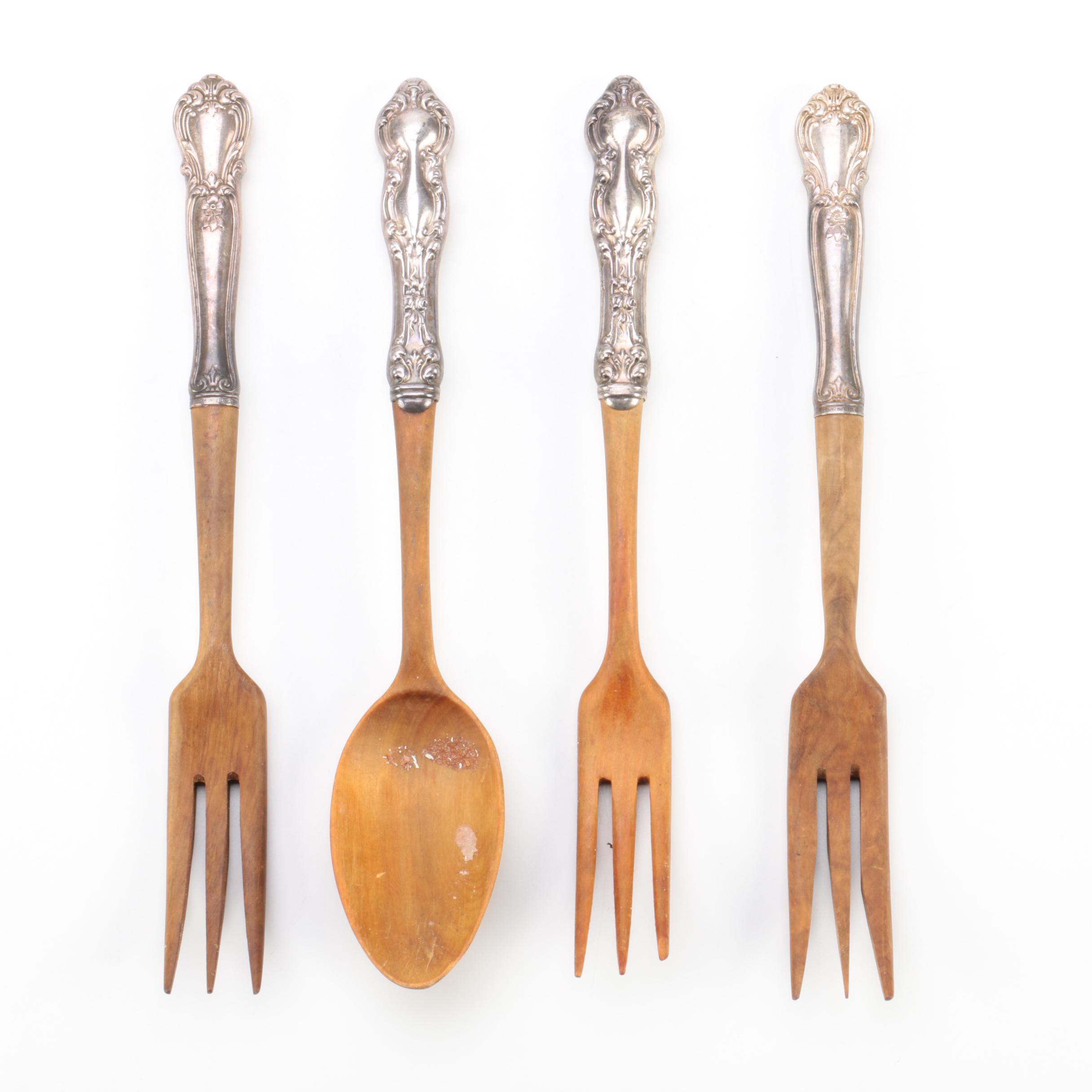 Web Silver Co Wood and Sterling Silver Utensils and More