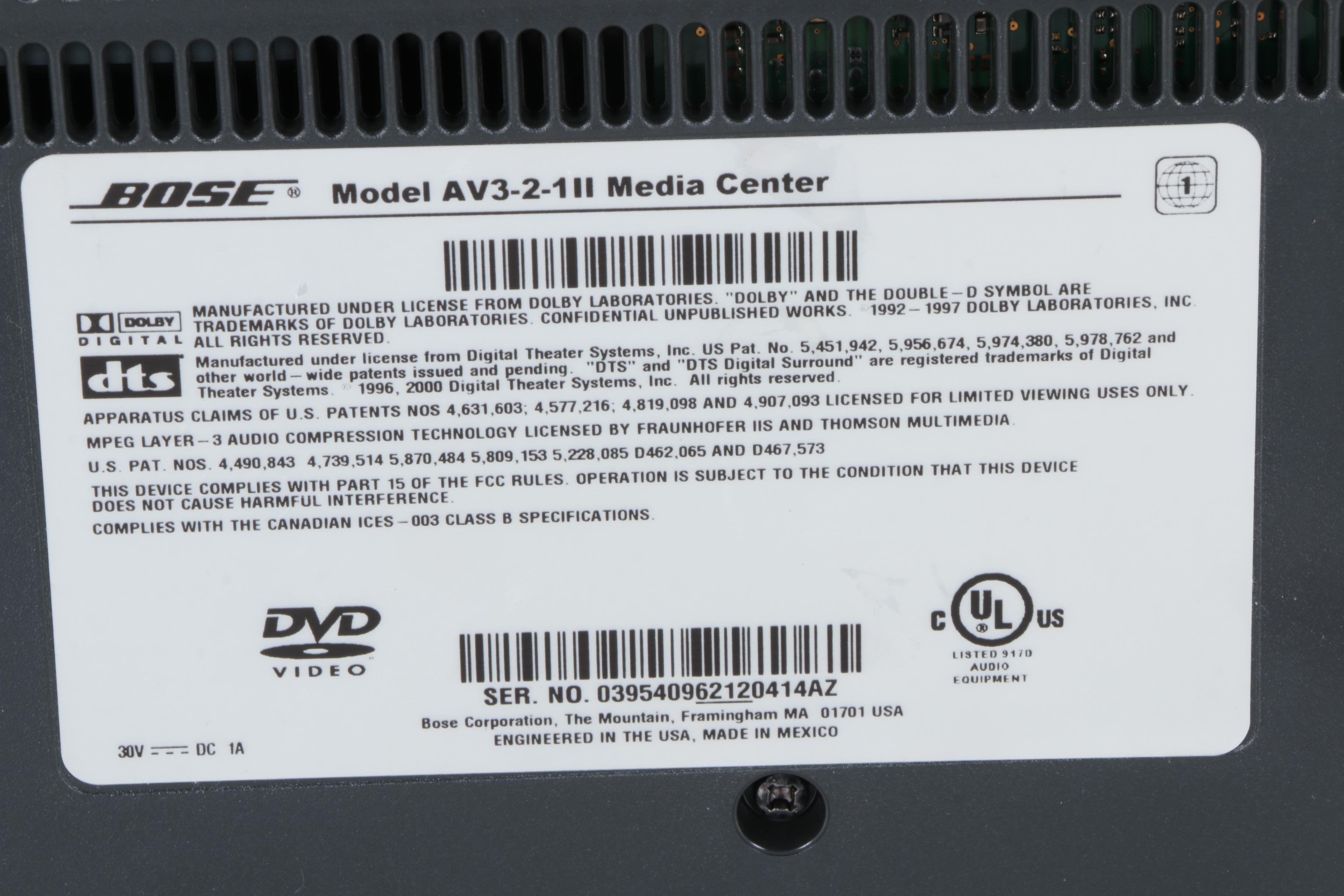 Bose AV3-2-1 II Media Center