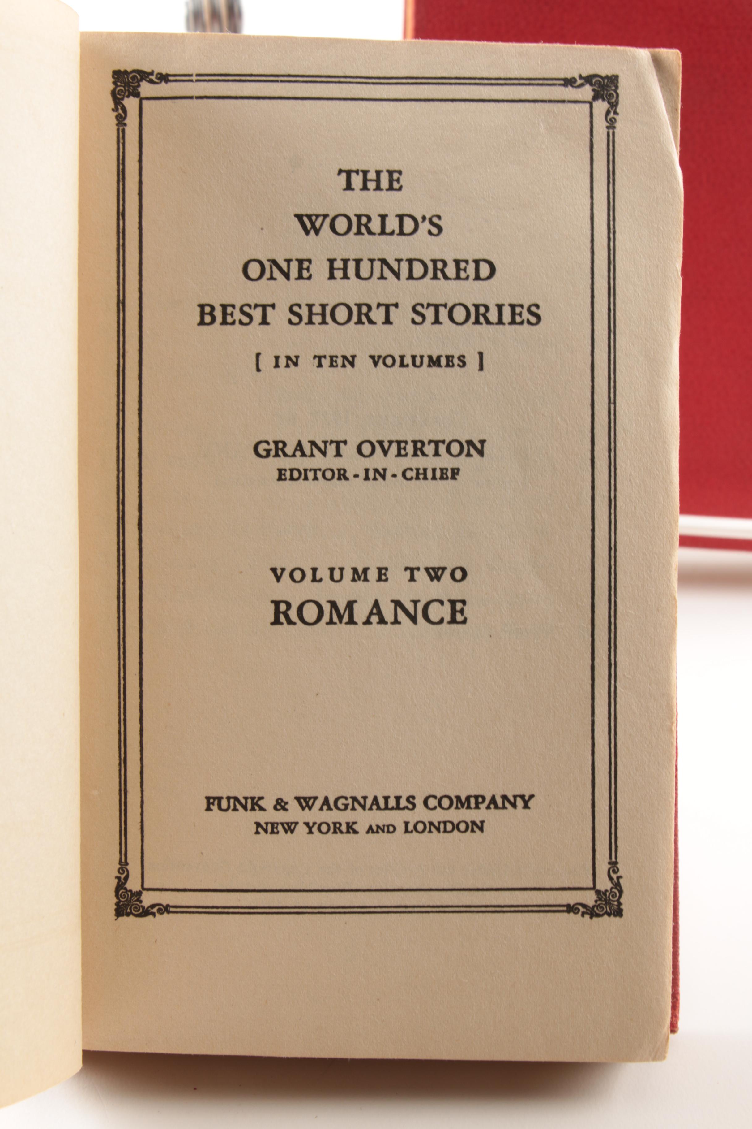 1927 "The World's One Hundred Best Short Stories" in Four Volumes