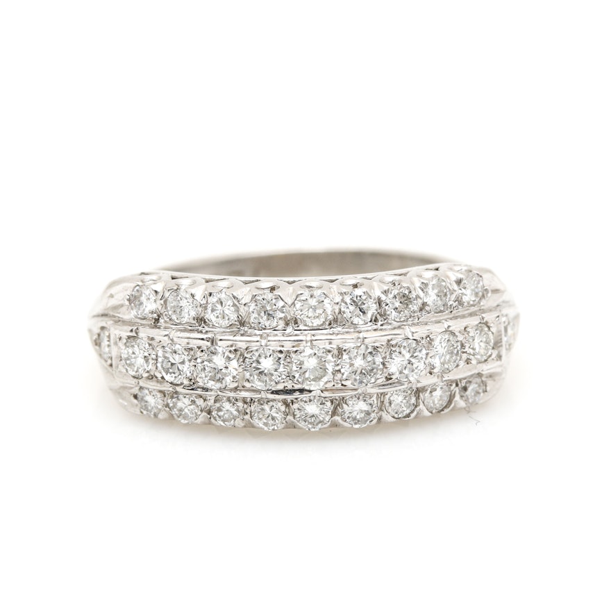 Platinum 0.69 CTW Diamond Ring