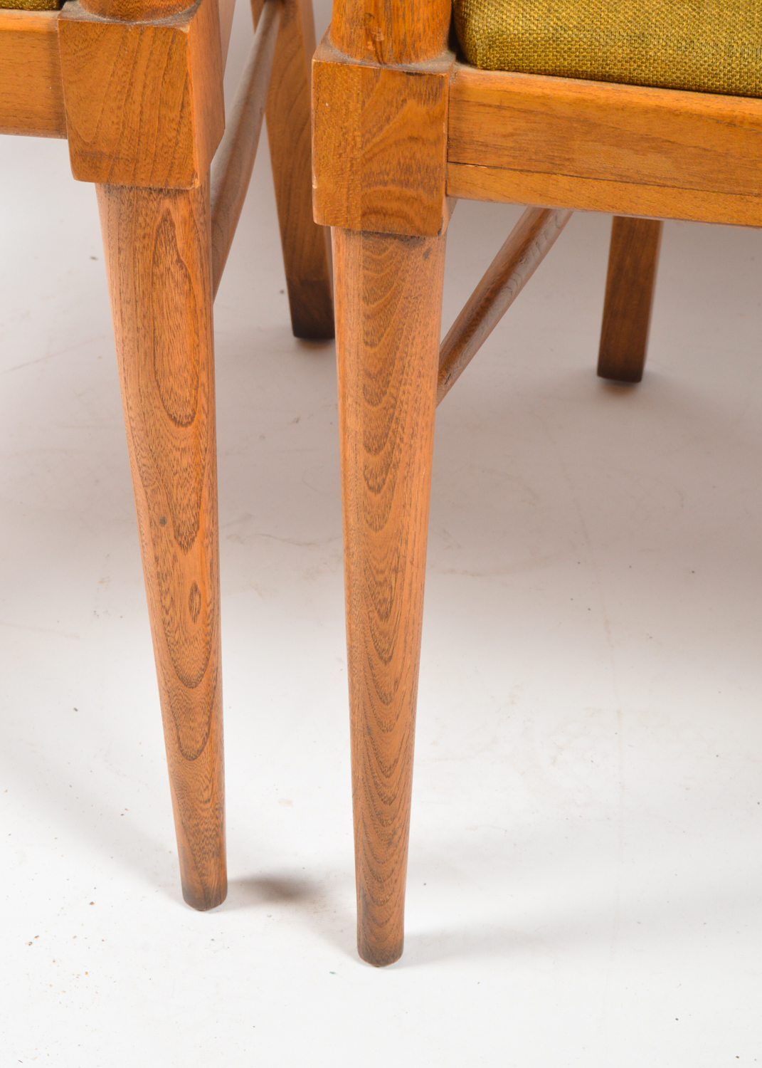 Four Mid Century Modern Cane-Back Walnut Dining Chairs by Lane