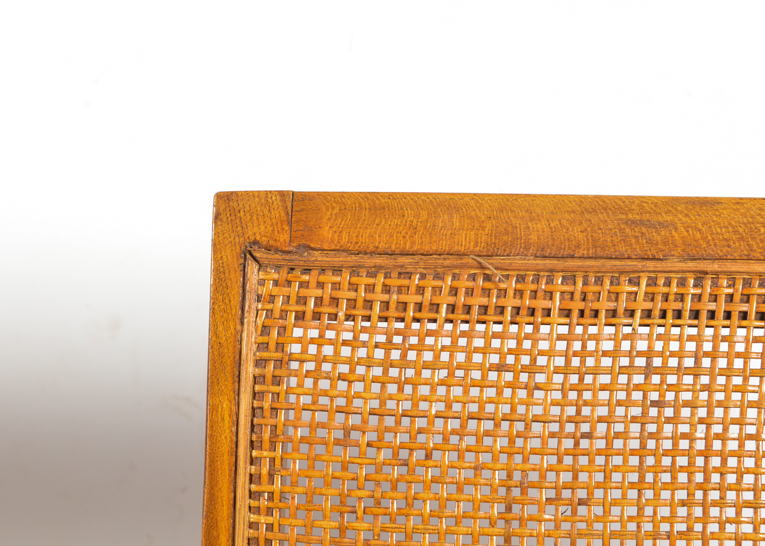 Four Mid Century Modern Cane-Back Walnut Dining Chairs by Lane