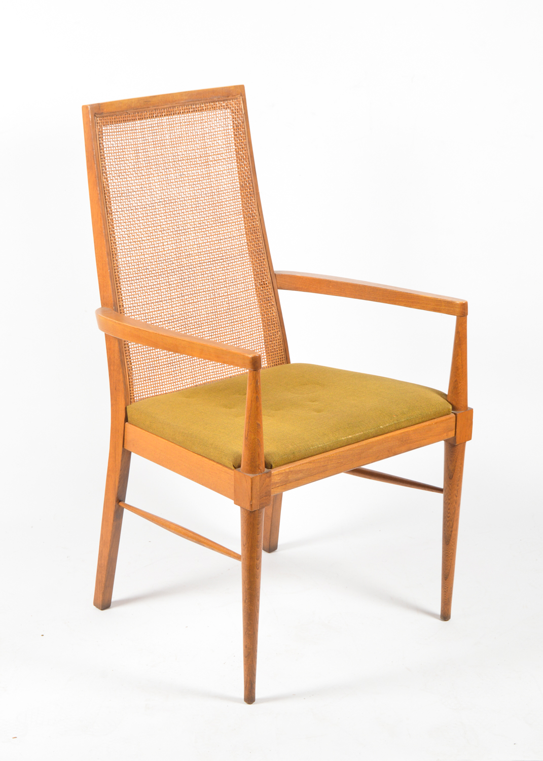 Four Mid Century Modern CaneBack Walnut Dining Chairs by Lane EBTH