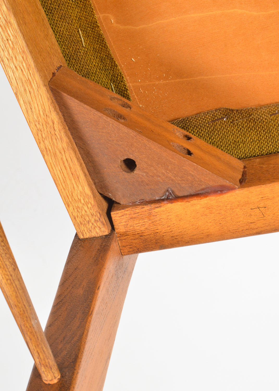 Four Mid Century Modern Cane-Back Walnut Dining Chairs by Lane