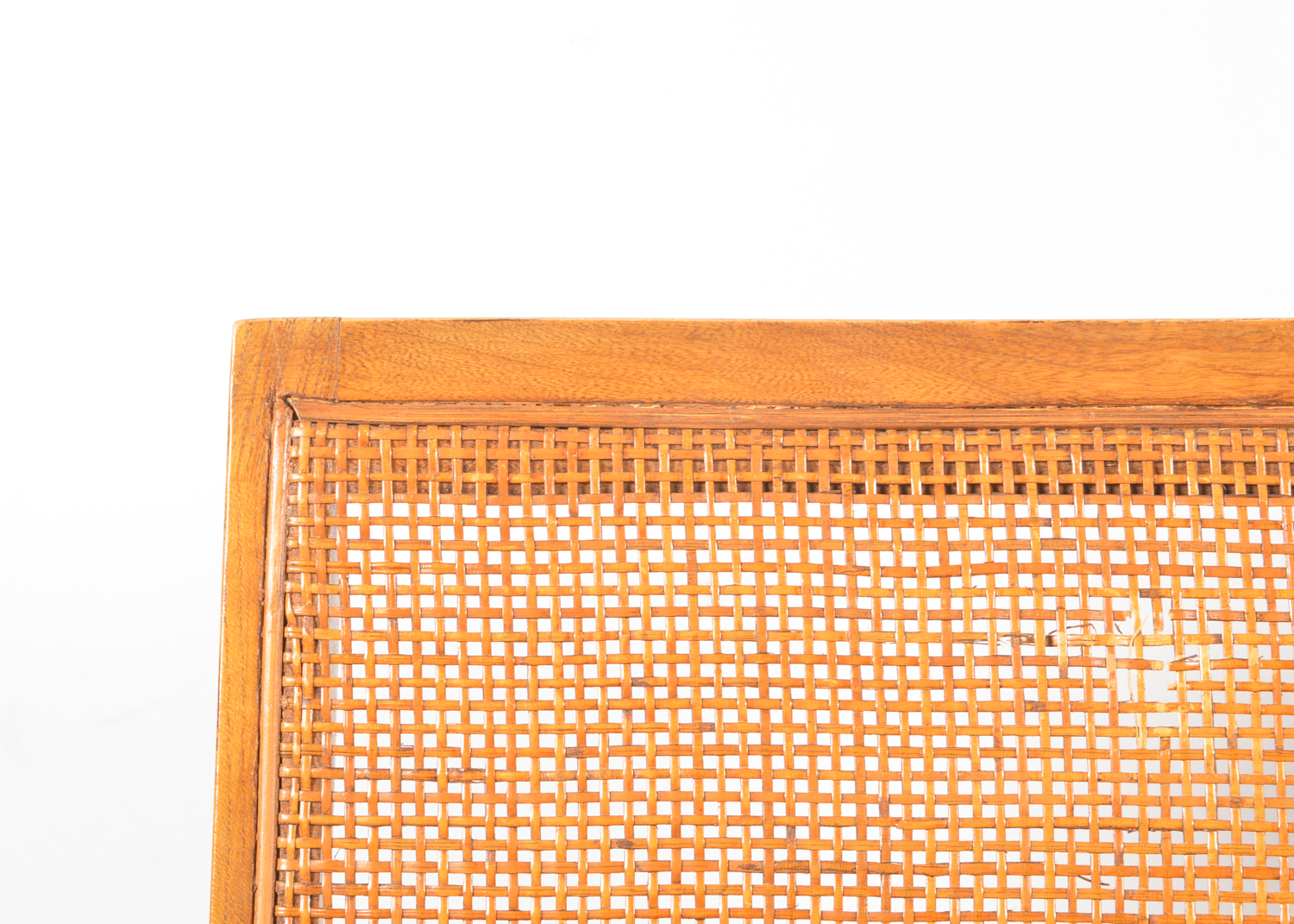 Four Mid Century Modern Cane-Back Walnut Dining Chairs by Lane