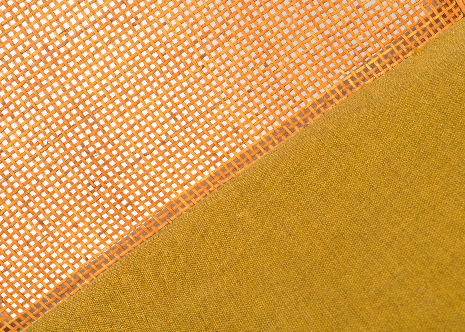 Four Mid Century Modern Cane-Back Walnut Dining Chairs by Lane