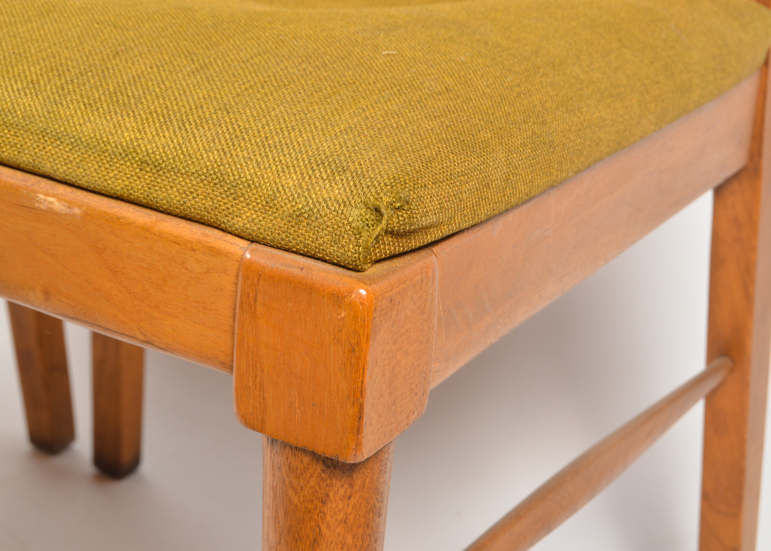 Four Mid Century Modern Cane-Back Walnut Dining Chairs by Lane