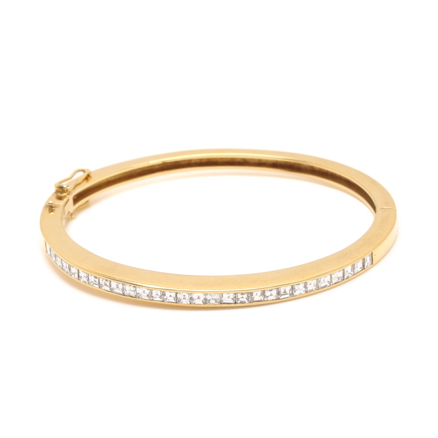 18K Yellow Gold and Diamond Bracelet