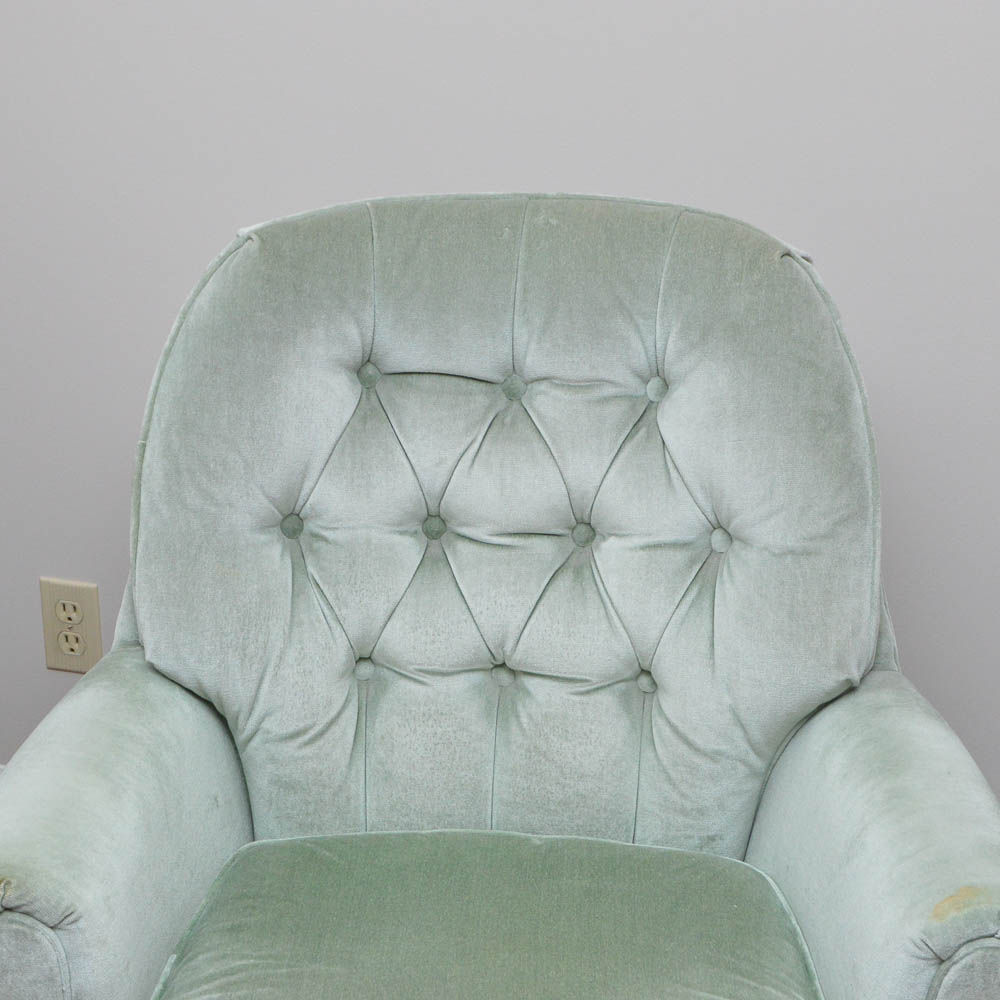 Pair of Upholstered Swivel Club Chairs by Pembrook Chair Corporation