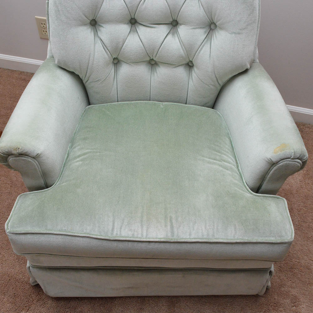 Pair of Upholstered Swivel Club Chairs by Pembrook Chair Corporation