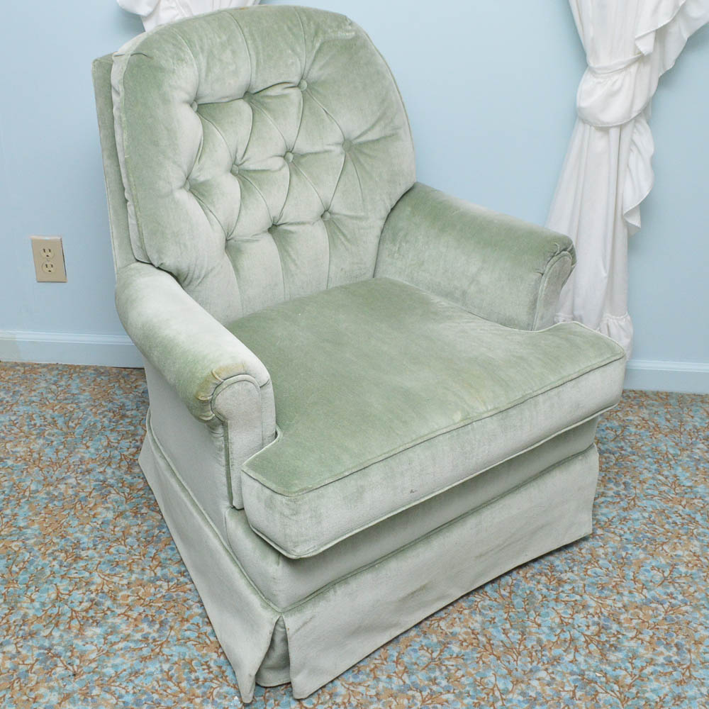 Pair of Upholstered Swivel Club Chairs by Pembrook Chair Corporation