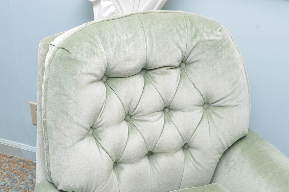 Pair of Upholstered Swivel Club Chairs by Pembrook Chair Corporation