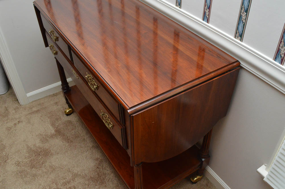 Traditional-Style Drop-Leaf Cherry Wood Server by Statton