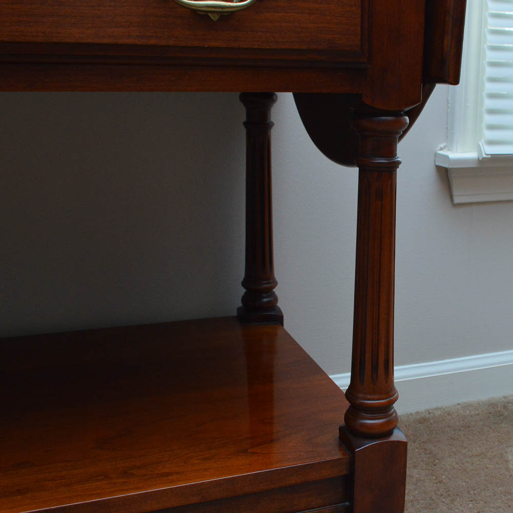 Traditional-Style Drop-Leaf Cherry Wood Server by Statton