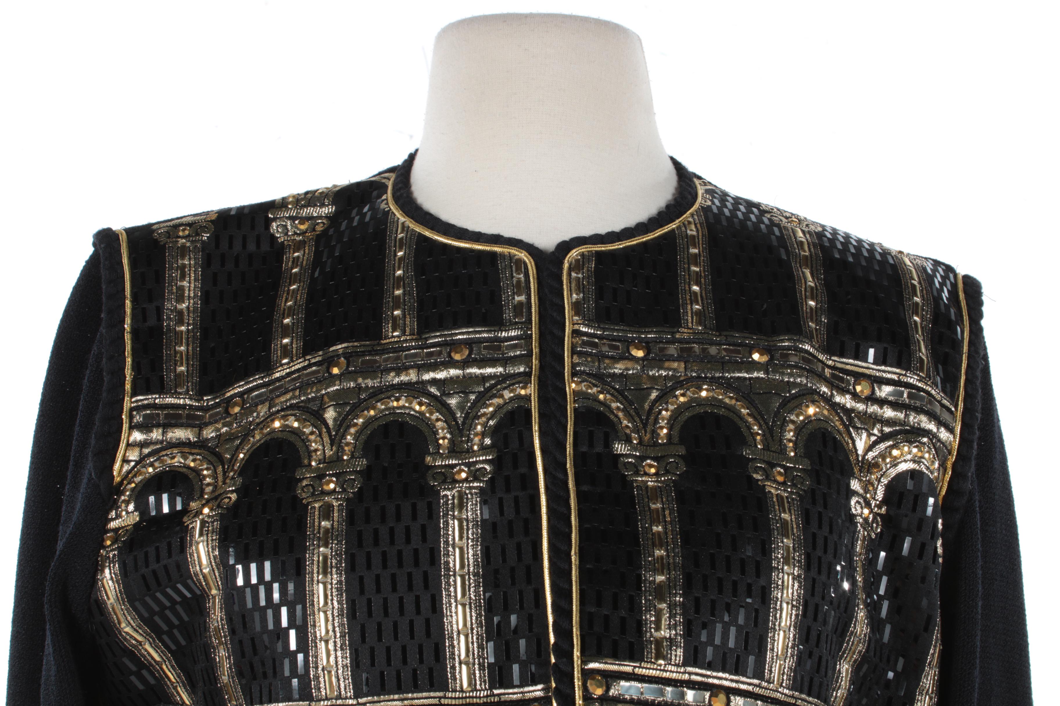 St. John Evening Architectural Motif Embellished Jacket