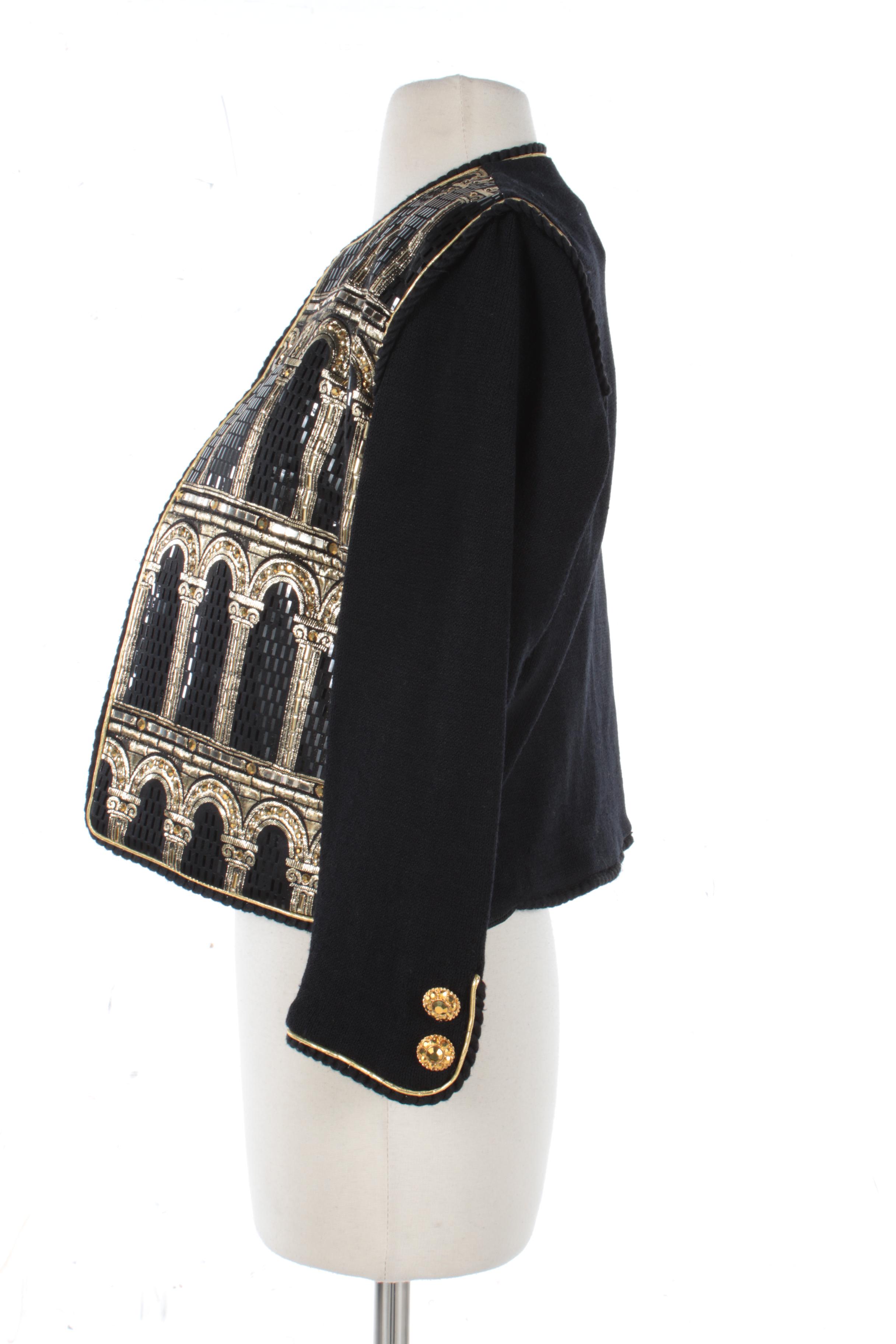 St. John Evening Architectural Motif Embellished Jacket
