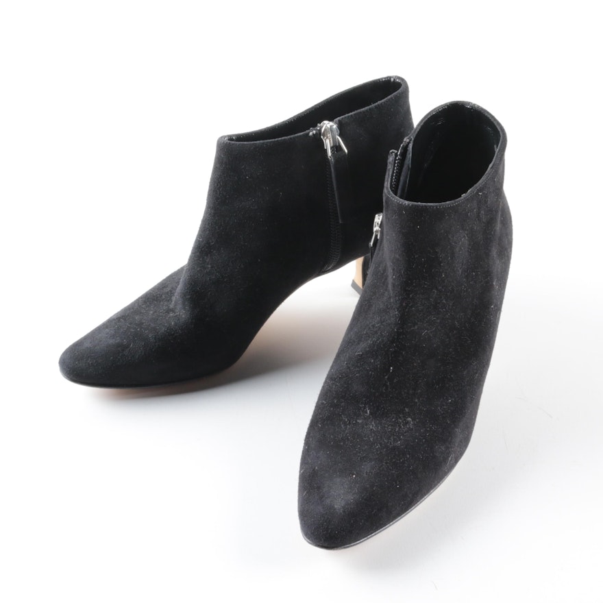 Manolo Blahnik Black Suede High Heel Booties