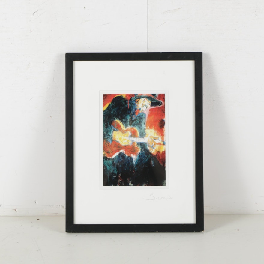 Salman Giclée Print After Painting of Guitar Player