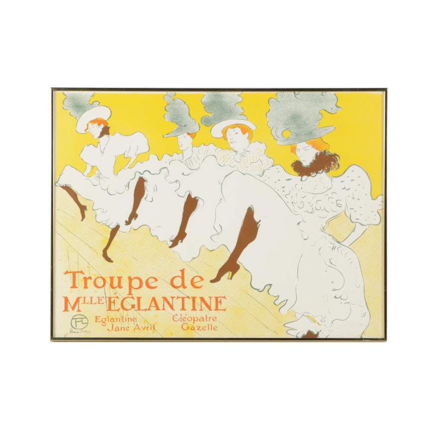 Lithograph After Toulouse-Lautrec "Troupe de Mlle Eglantine"