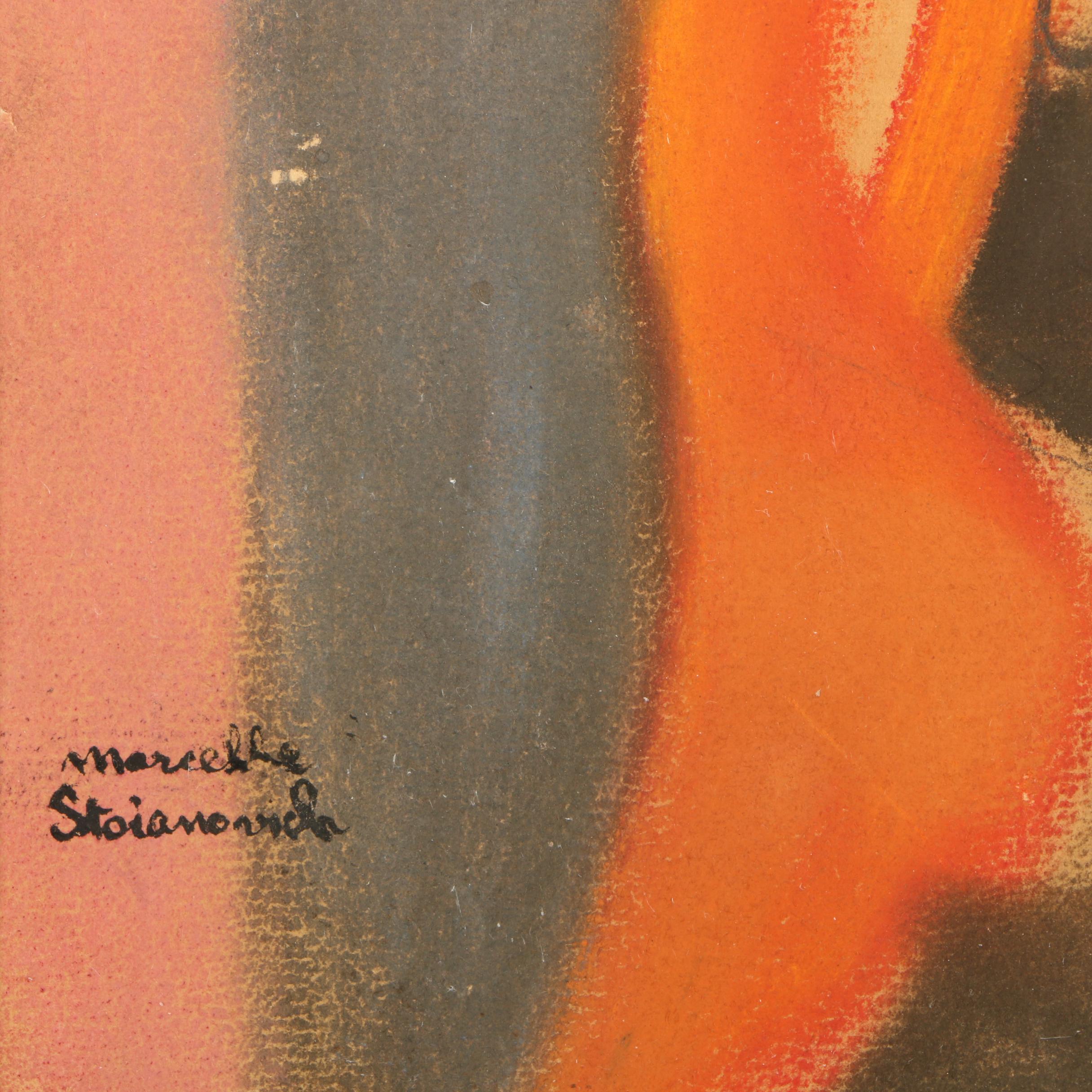 Marcelle Stoianovich Figural Pastel Drawing