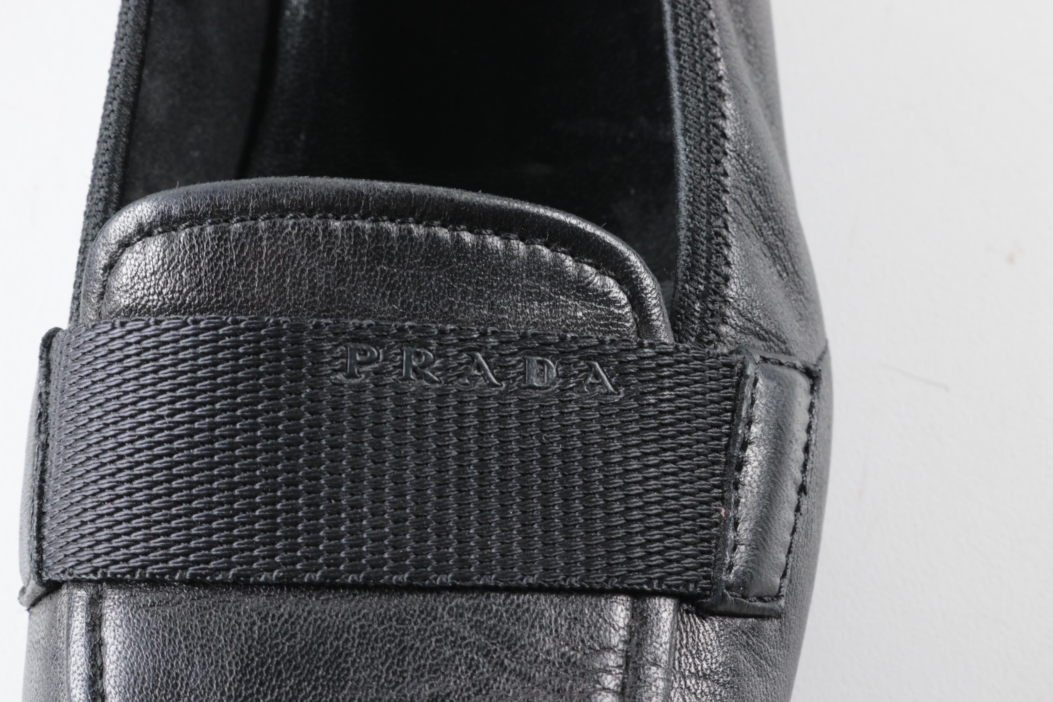 Women's Prada Black Leather Loafers