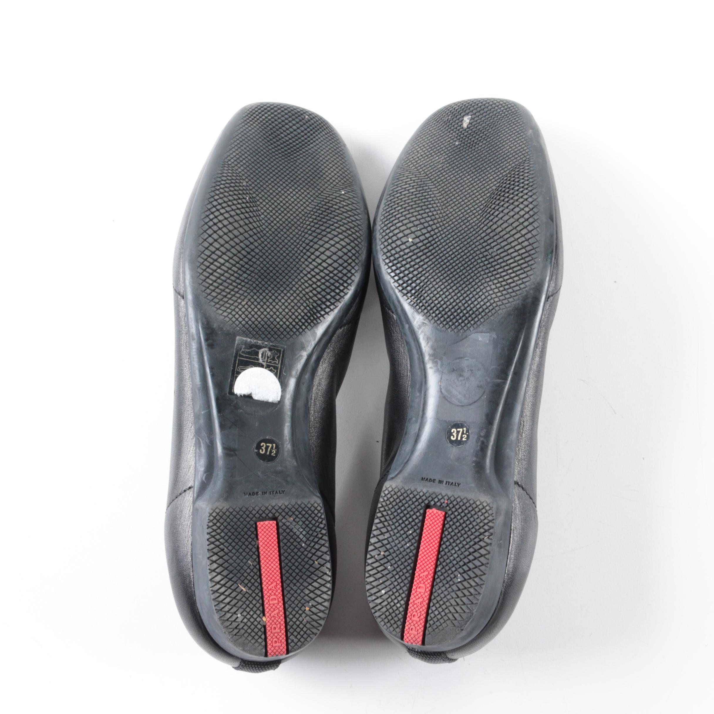 Women's Prada Black Leather Loafers