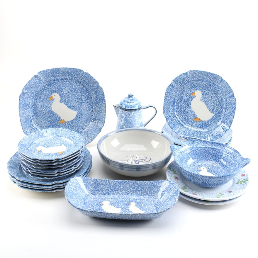 Bird Themed Tableware Including Williams-Sonoma and Louisville "Gaggle of Geese"