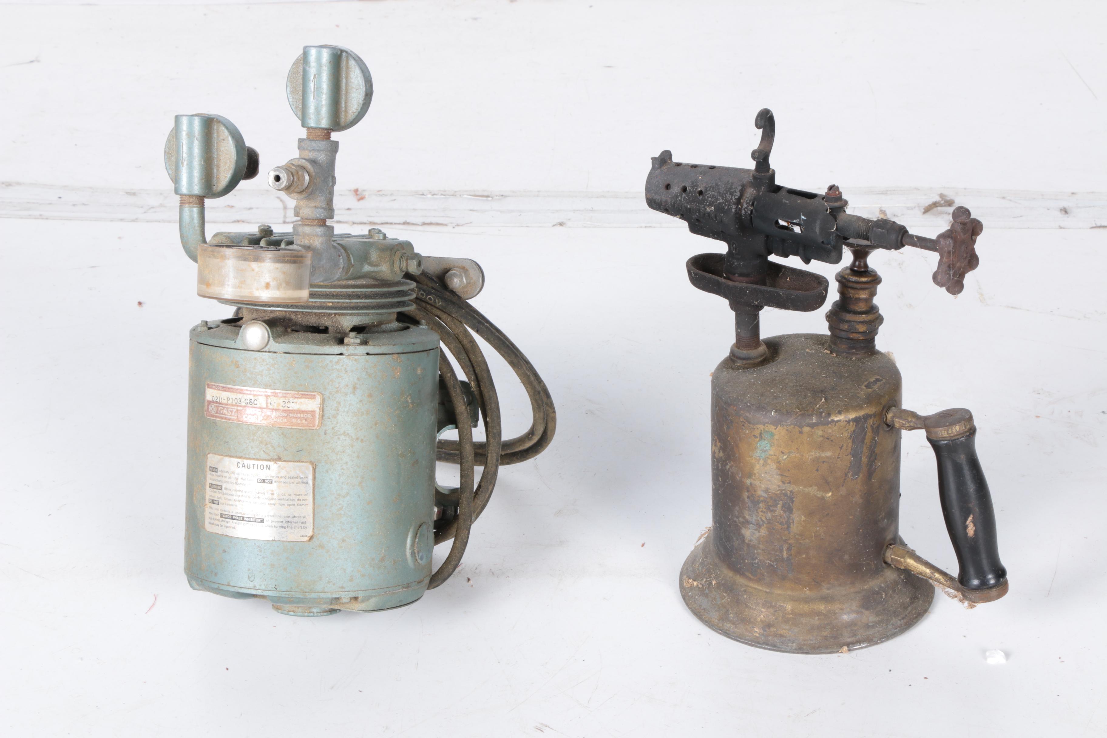 Vintage Power Equipment Including Clayton & Lambert Blowtorch