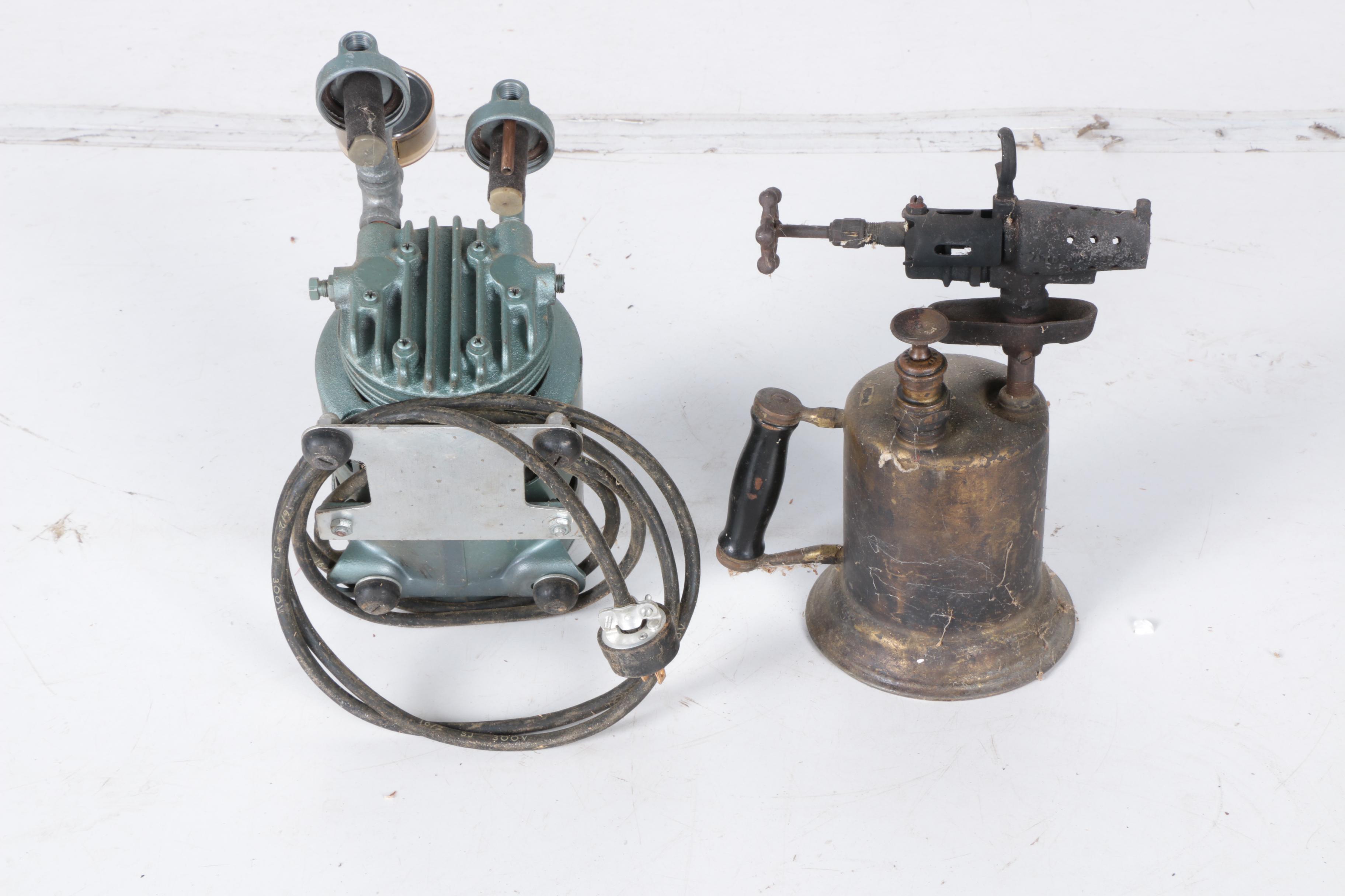 Vintage Power Equipment Including Clayton & Lambert Blowtorch