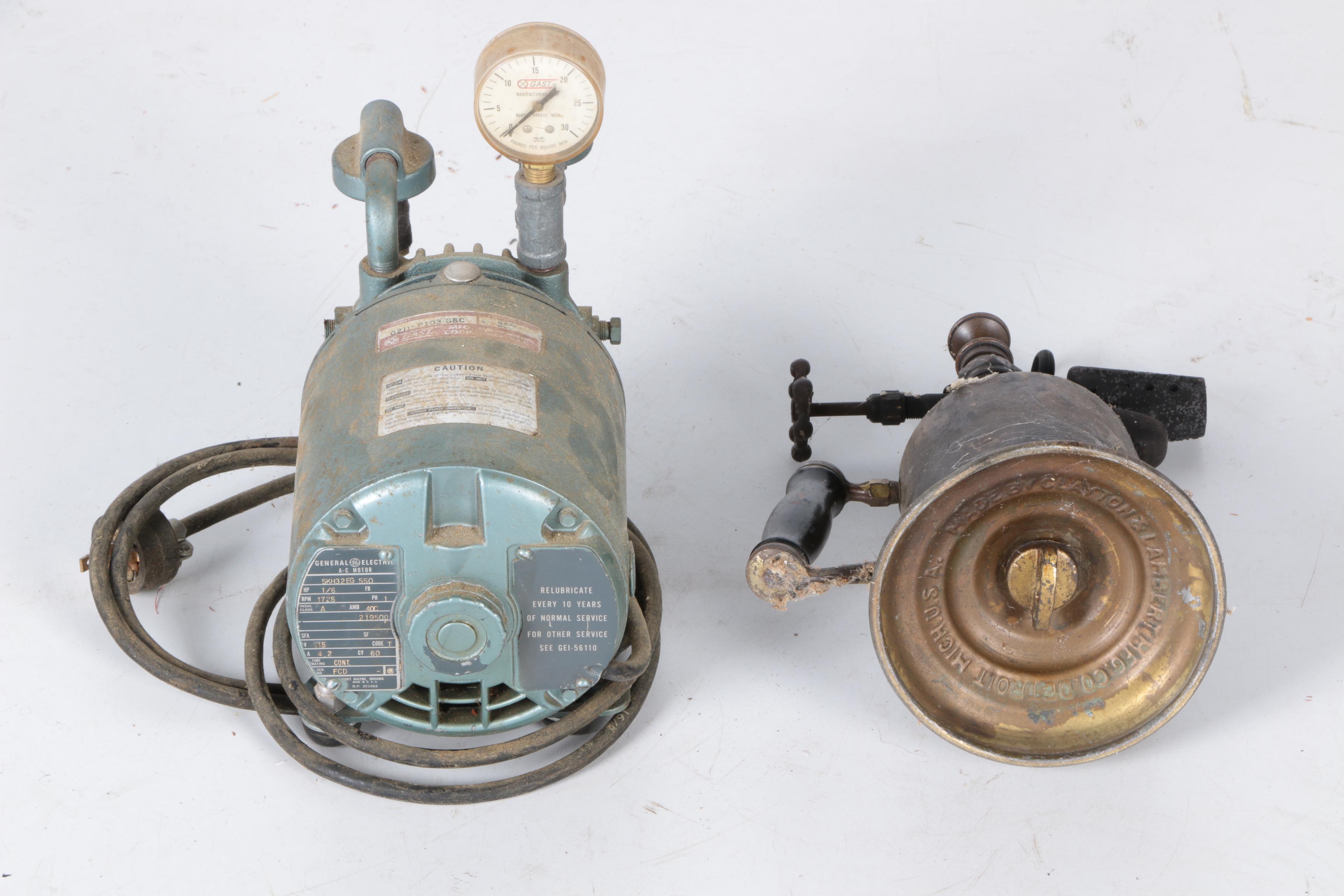 Vintage Power Equipment Including Clayton & Lambert Blowtorch