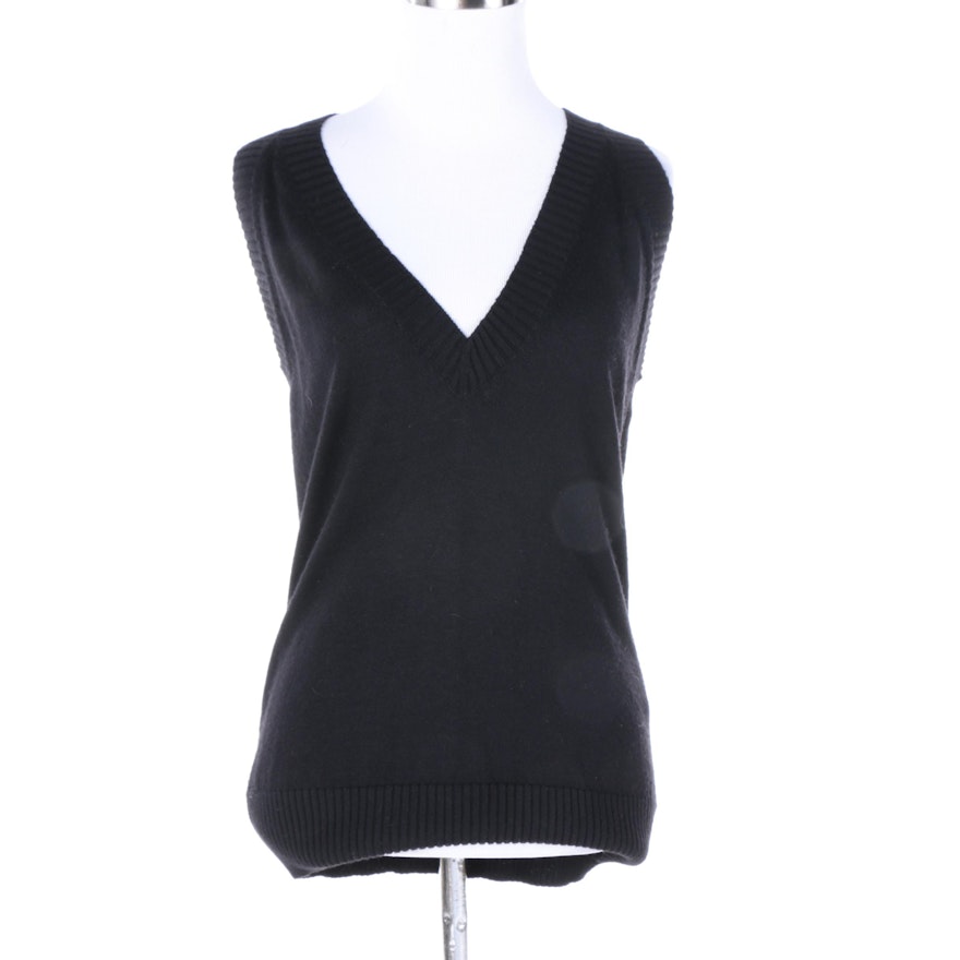 Dolce & Gabbana Black Knit Sweater Vest