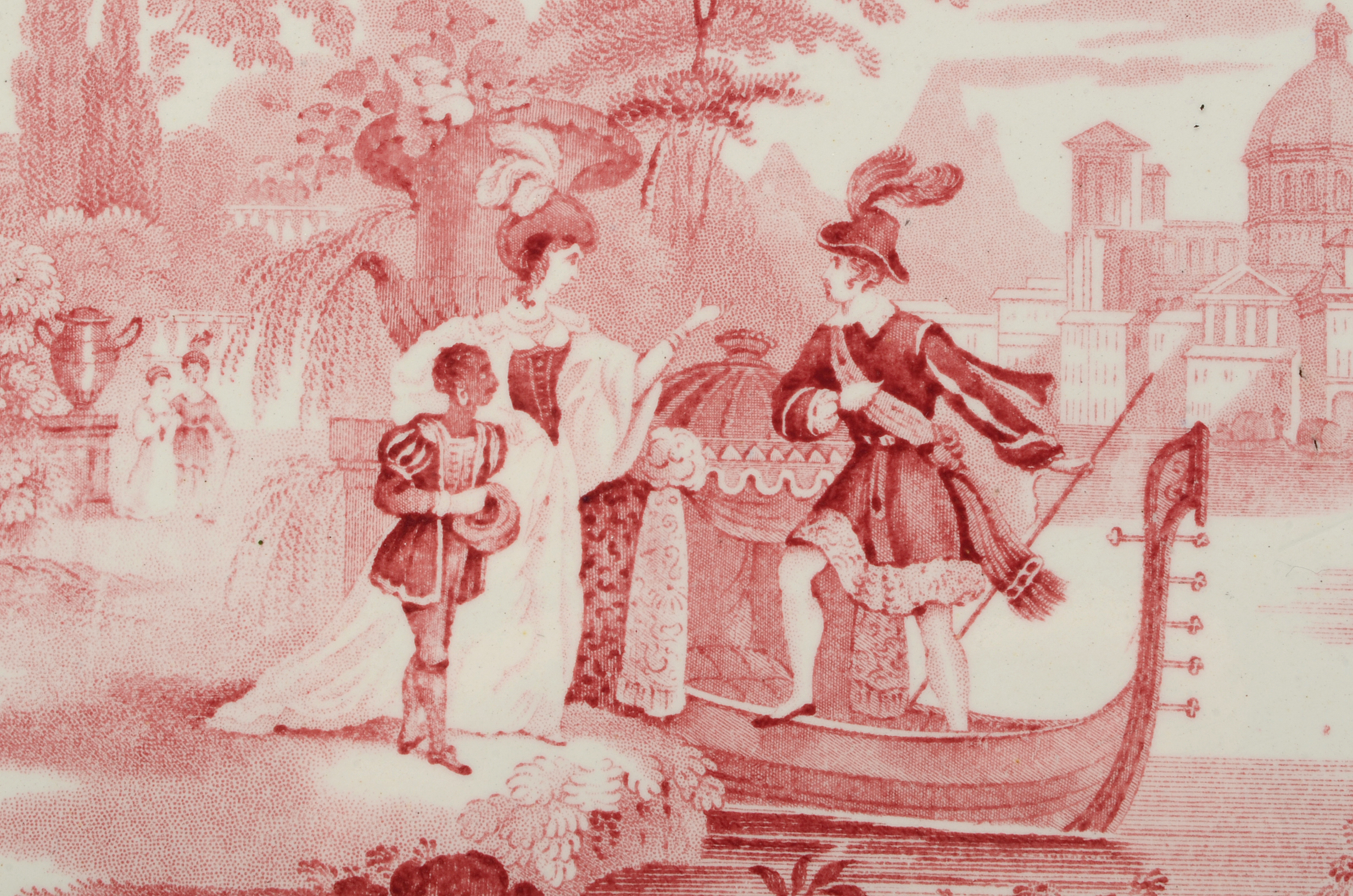 Antique Bi-Color Stafforshire "Bologna" Platter by William Adams c. 1830