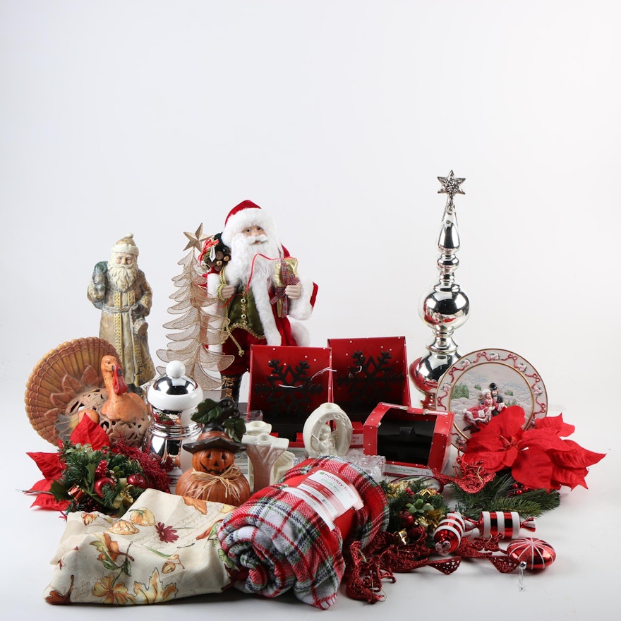 Seasonal Accessories Including Figurines and Ornaments