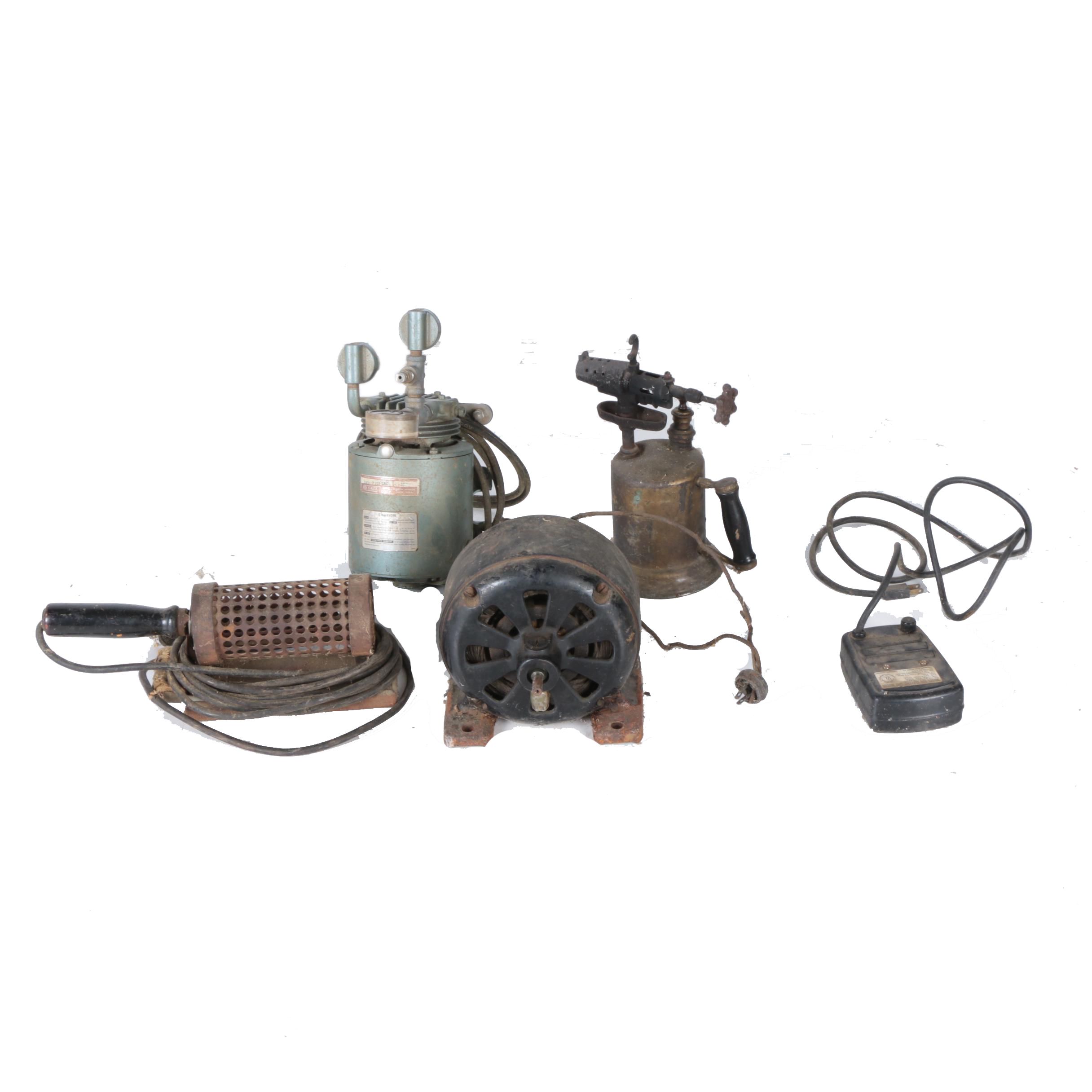 Vintage Power Equipment Including Clayton & Lambert Blowtorch