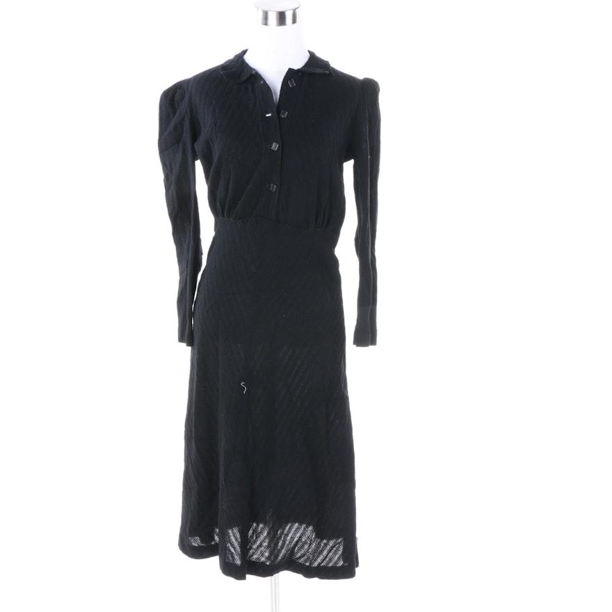 Vintage Black Cotton Dress