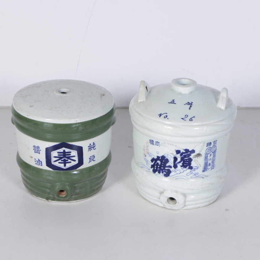 Ceramic Japanese Sake Jugs