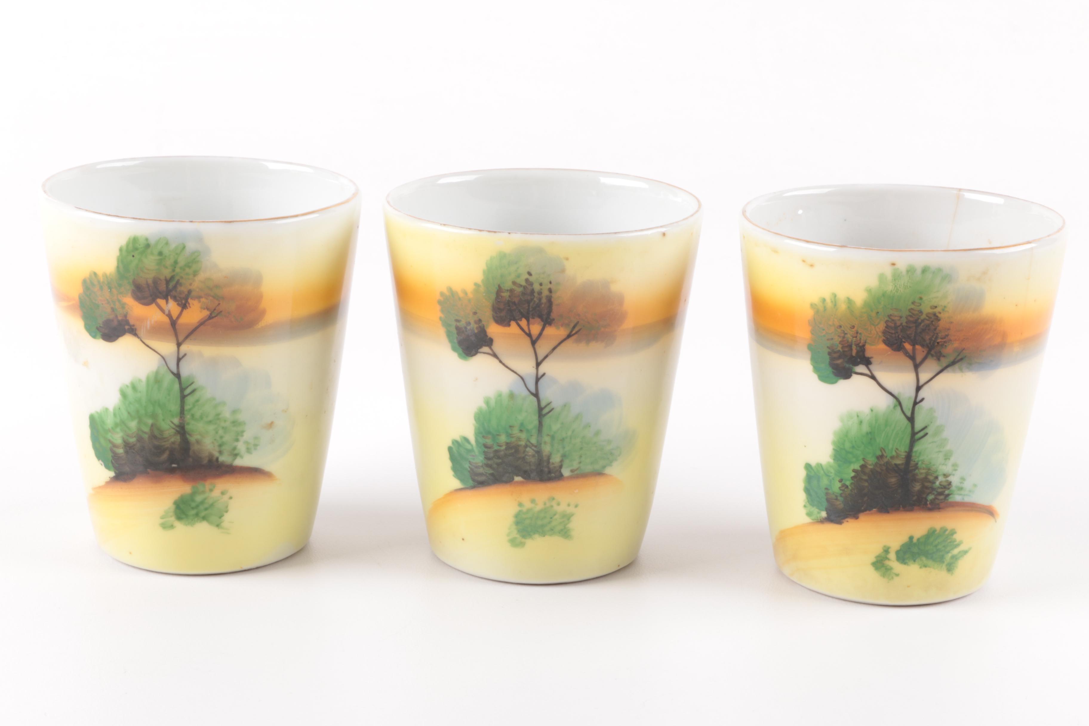 Vintage Japanese Hand-Painted Porcelain Tableware Including Meito