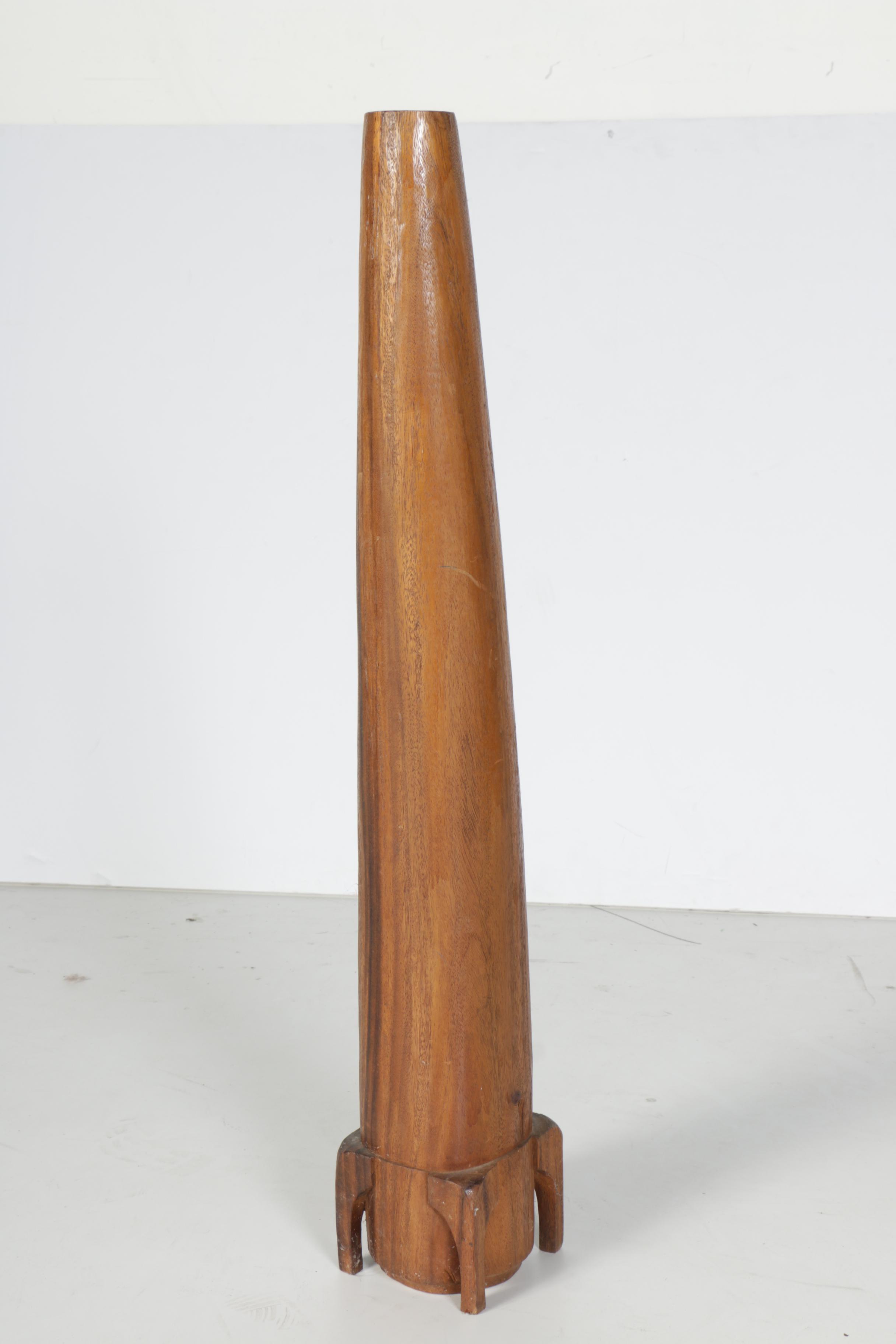 Large Wooden Candle Stick Holder