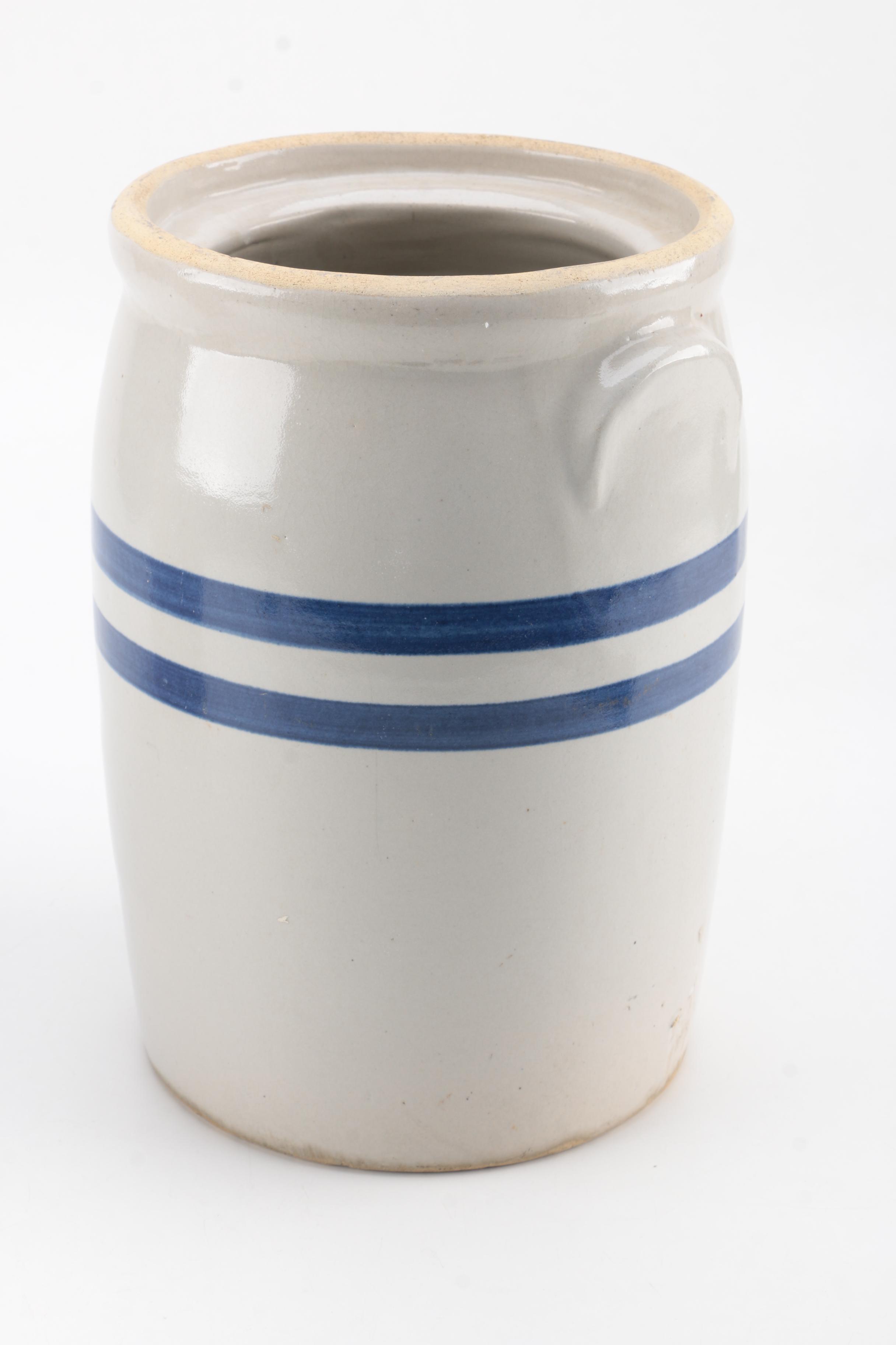 R.R.P. Co. and Western Stoneware Blue and Grey Crocks